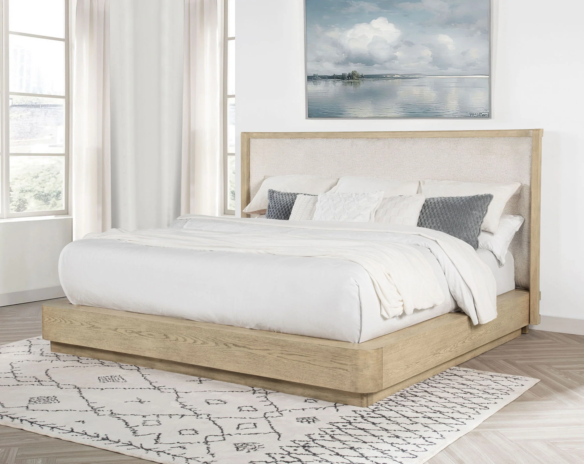 Kailani 52-inch California King Wingback Bed Beige Oak - Image 4