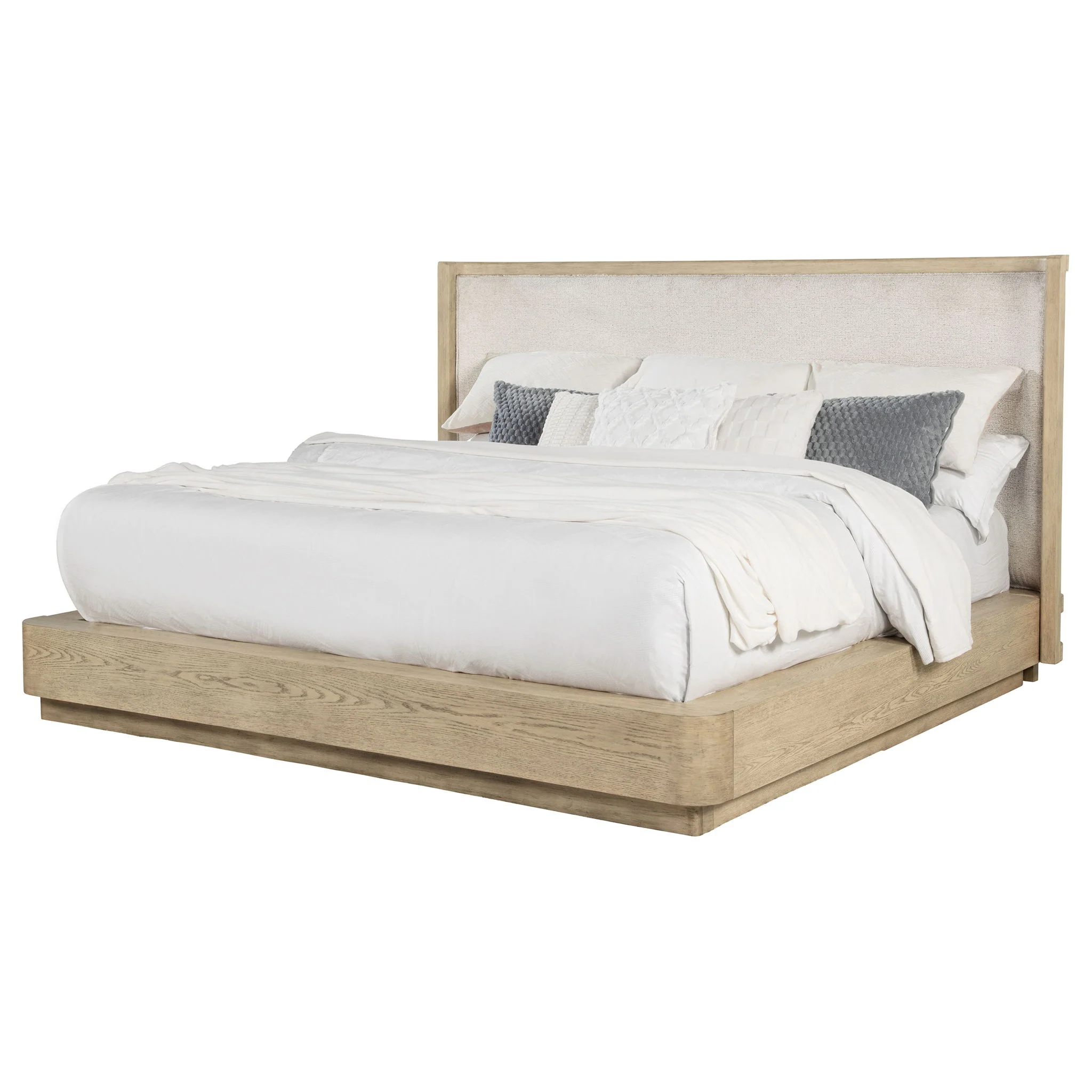 Kailani 52-inch Eastern King Wingback Bed Beige Oak - Image 2