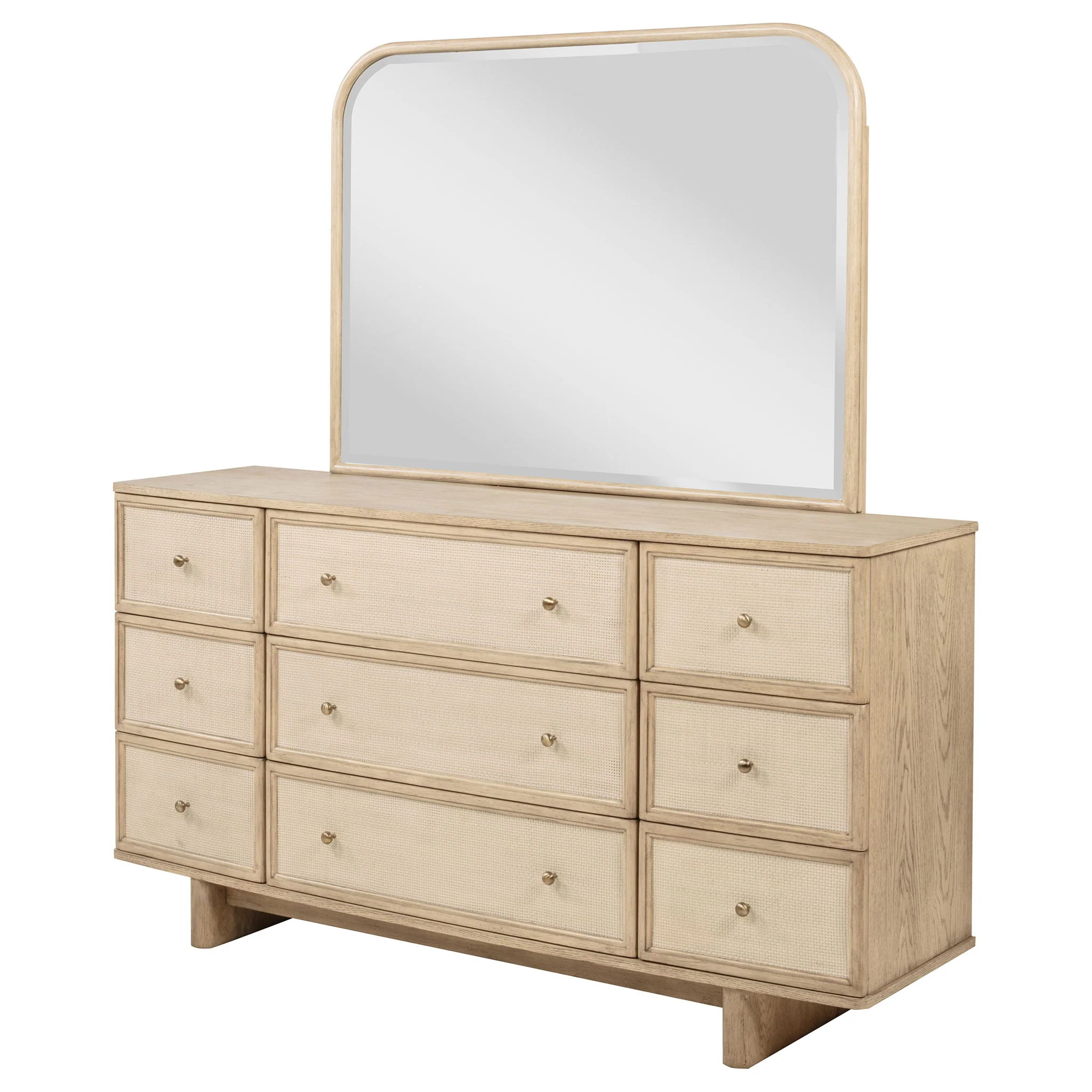 Kailani 9-drawer Dresser and Mirror Beige Oak - Image 3