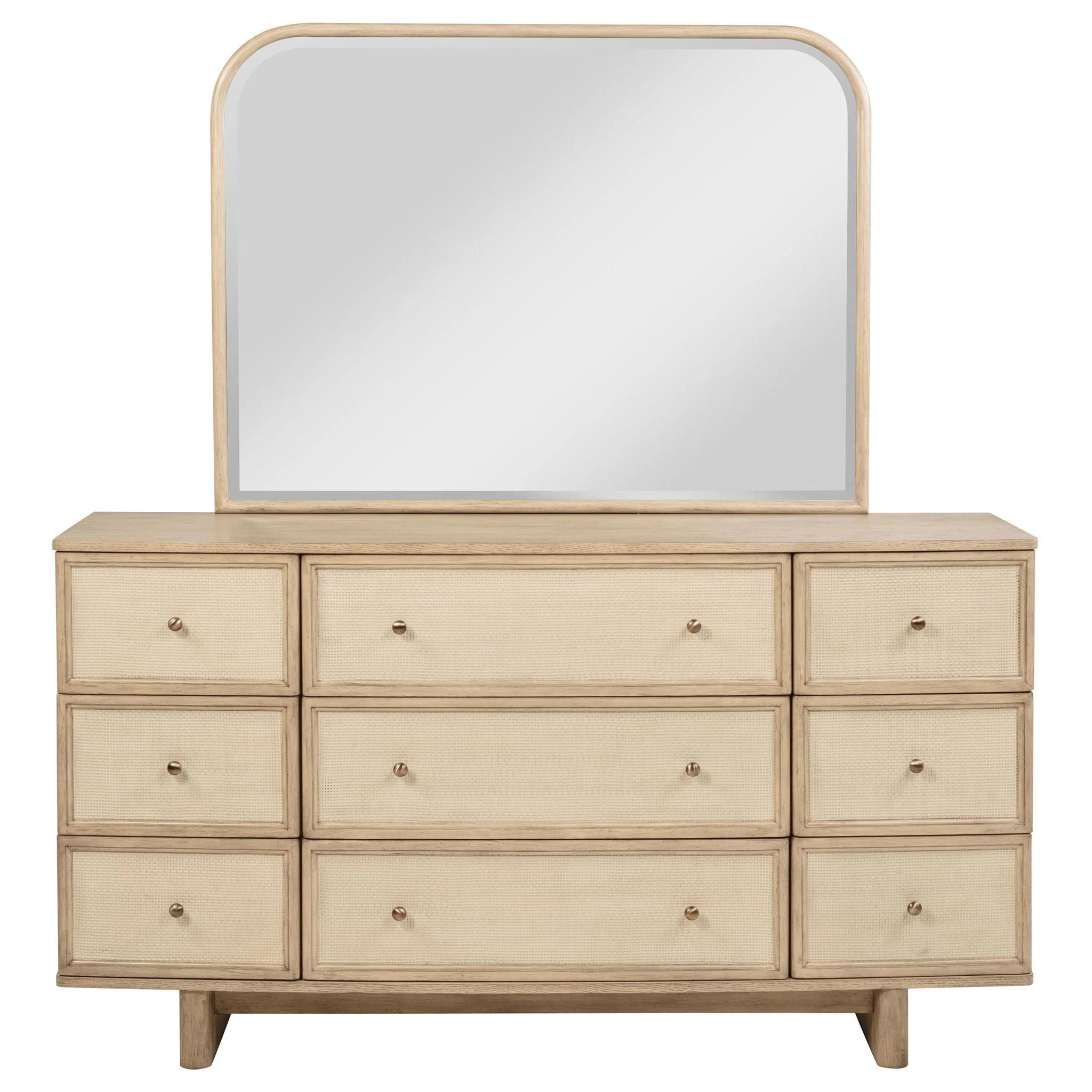 Kailani 9-drawer Dresser and Mirror Beige Oak - Image 4