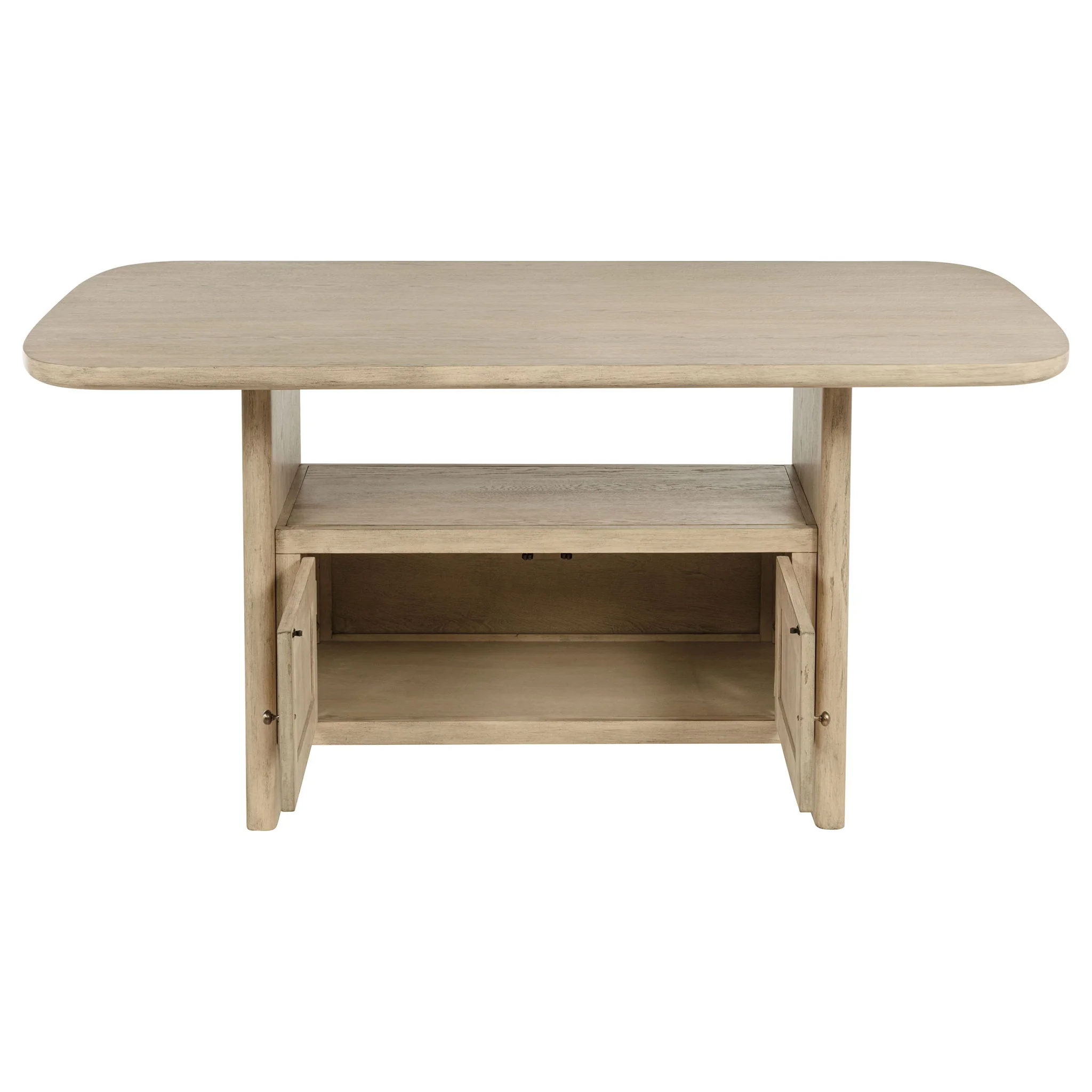 Kailani Cane Counter Height Storage Dining Table Beige Oak - Image 3