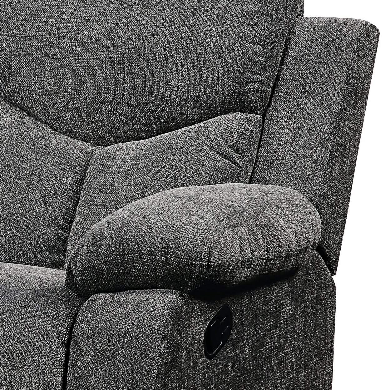 Kalen - Chenille Sofa With Drop Down Table - Gray - Image 2