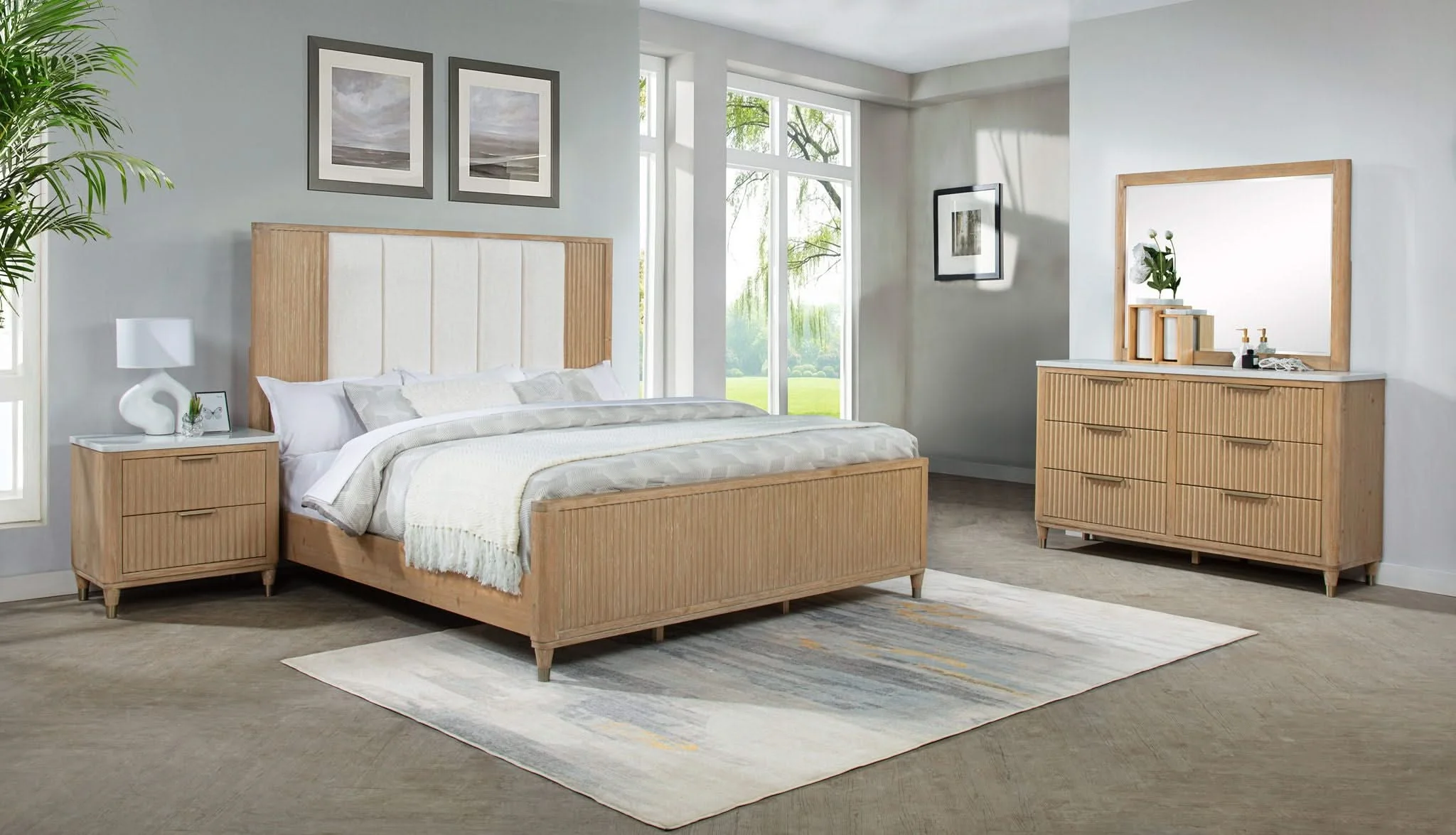 Kara - King Bed - Cerused Natural - Image 4