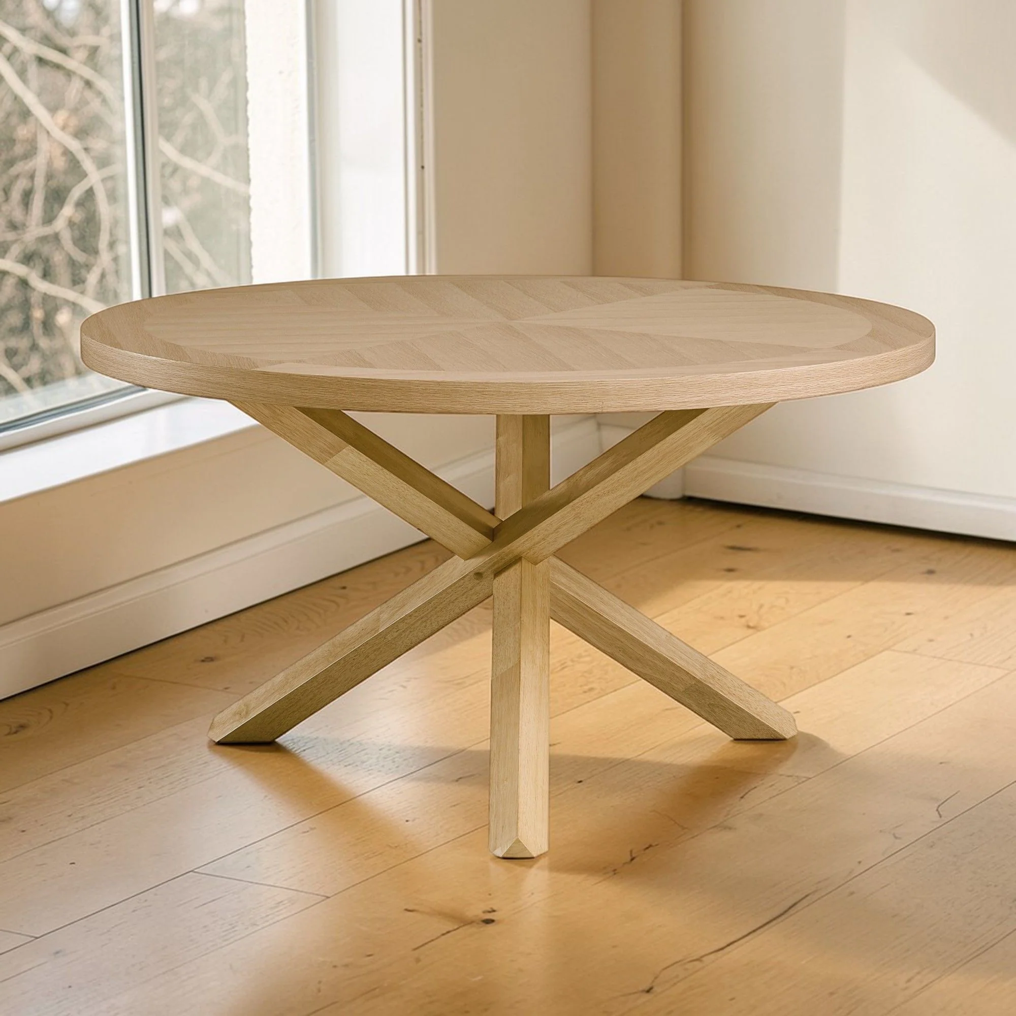 Kasem - Round Dining Table - Oak - Image 4
