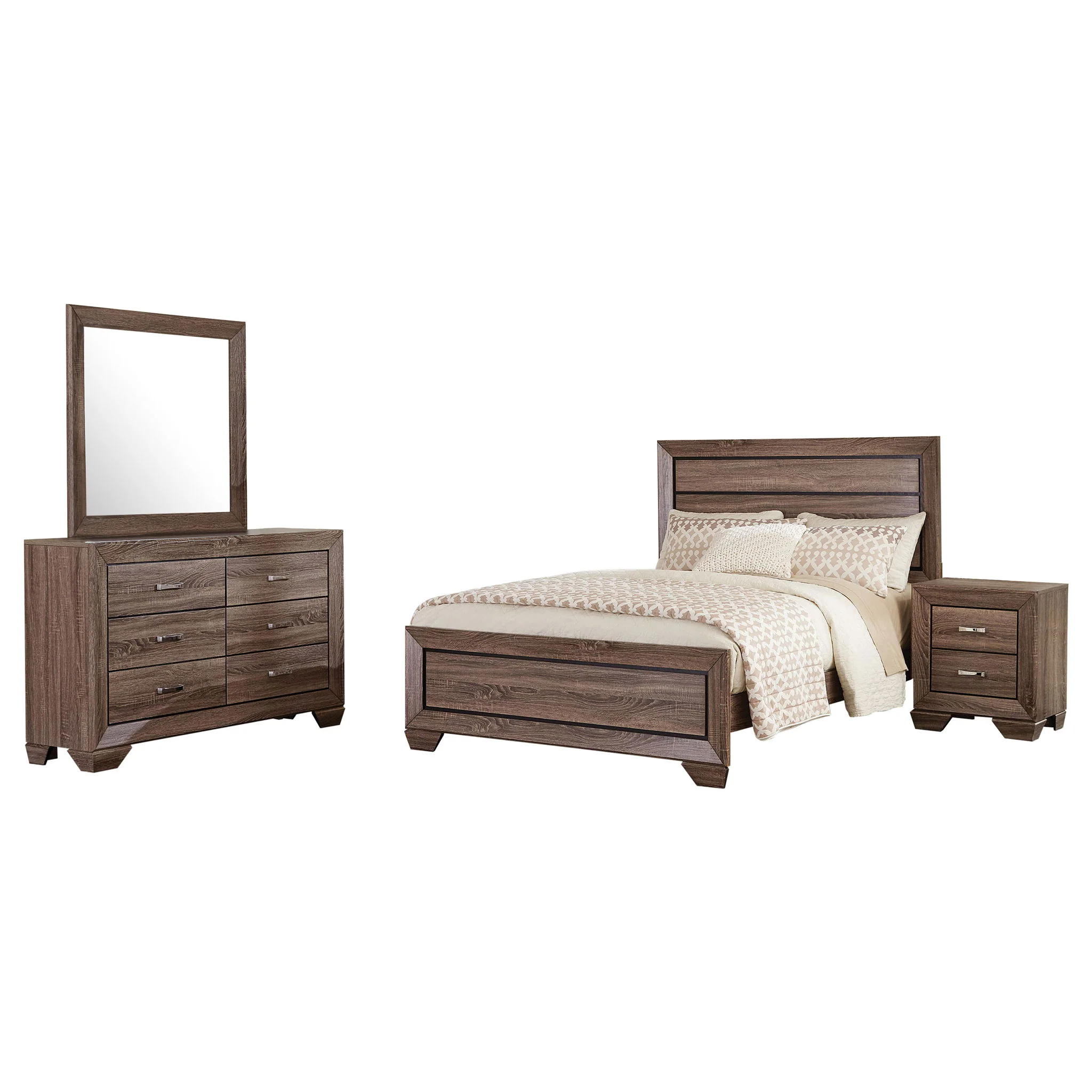 Kauffman 4-piece California King Bedroom Set Washed Taupe - Image 2