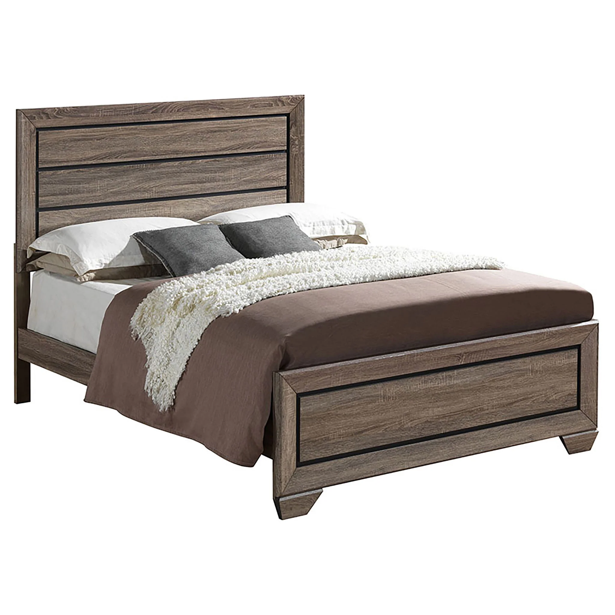 Kauffman 4-piece California King Bedroom Set Washed Taupe - Image 4