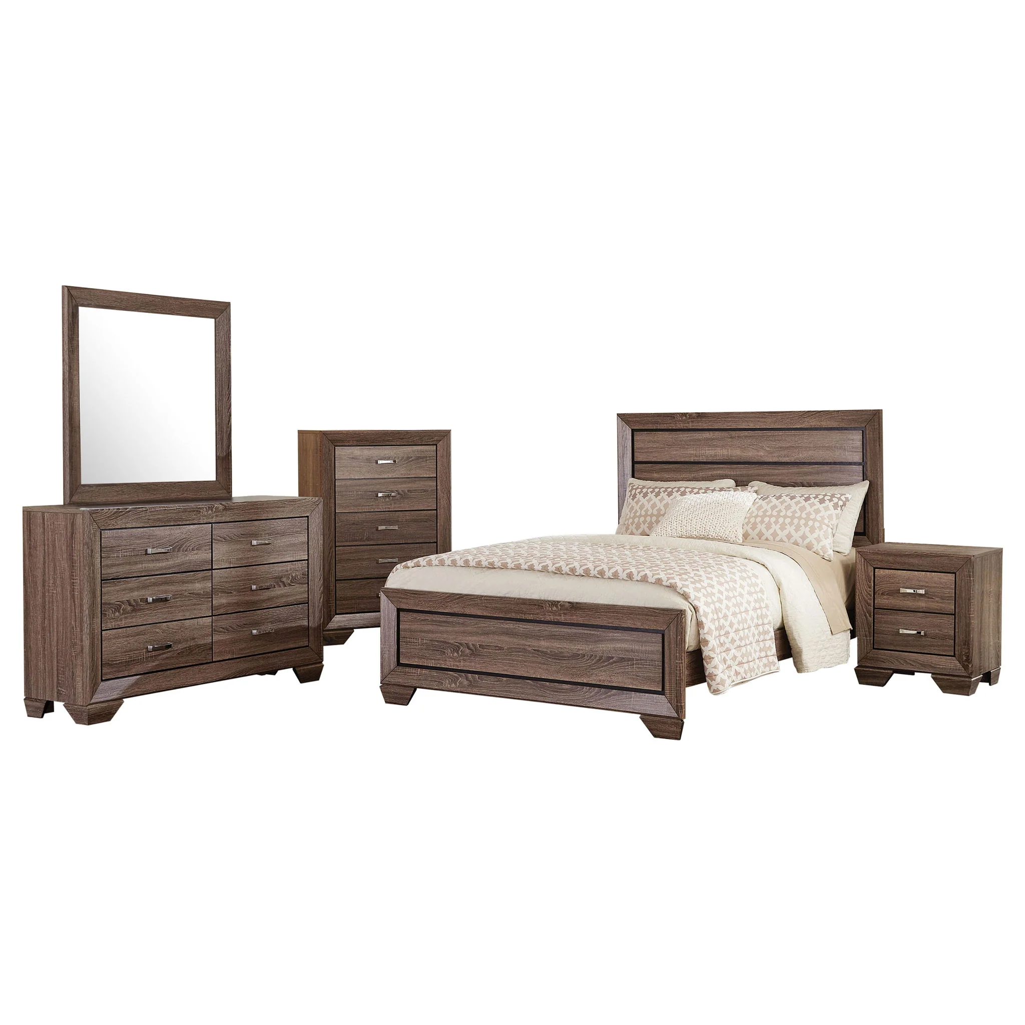 Kauffman 5-piece California King Bedroom Set Washed Taupe - Image 3