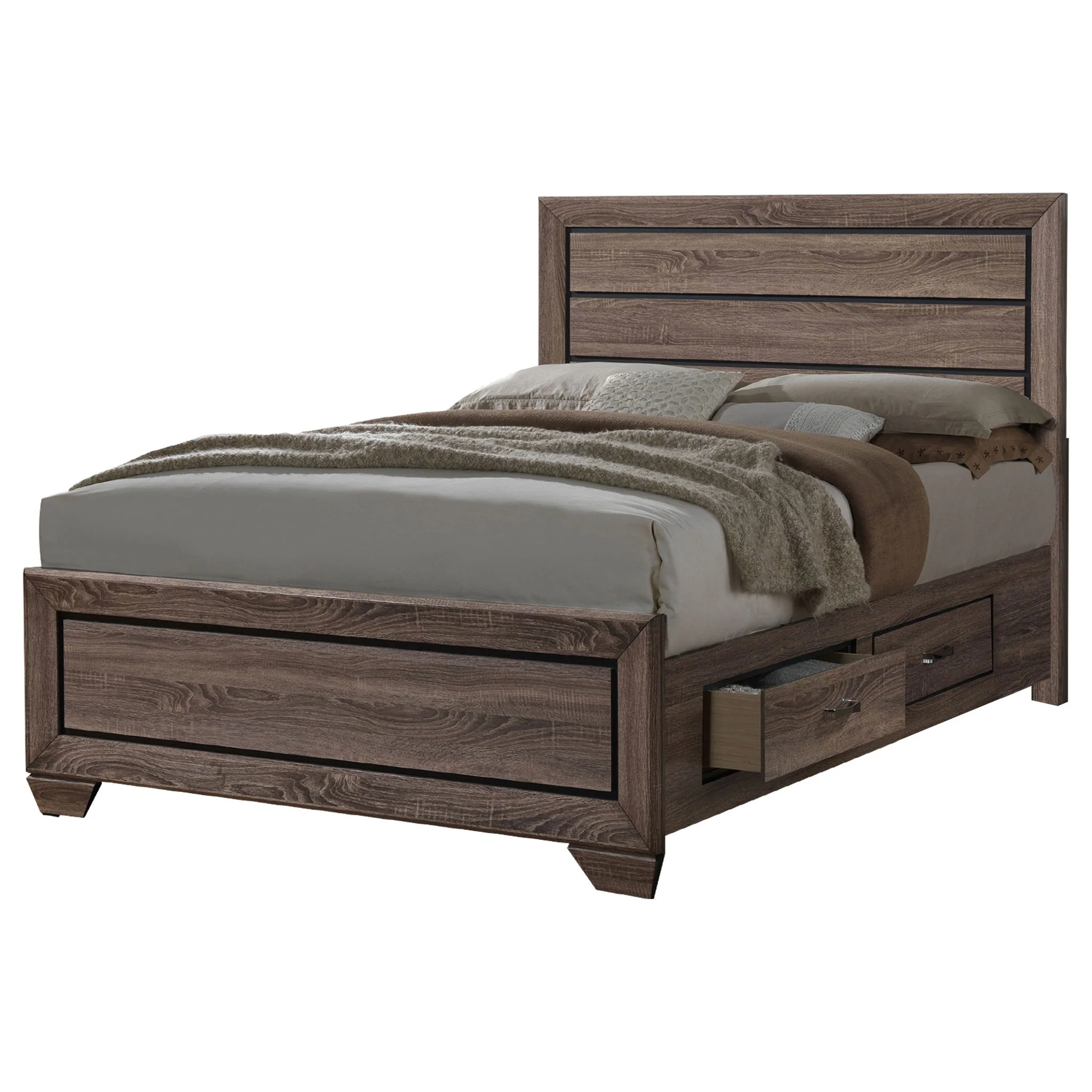 Kauffman 5-piece California King Bedroom Set Washed Taupe - Image 2
