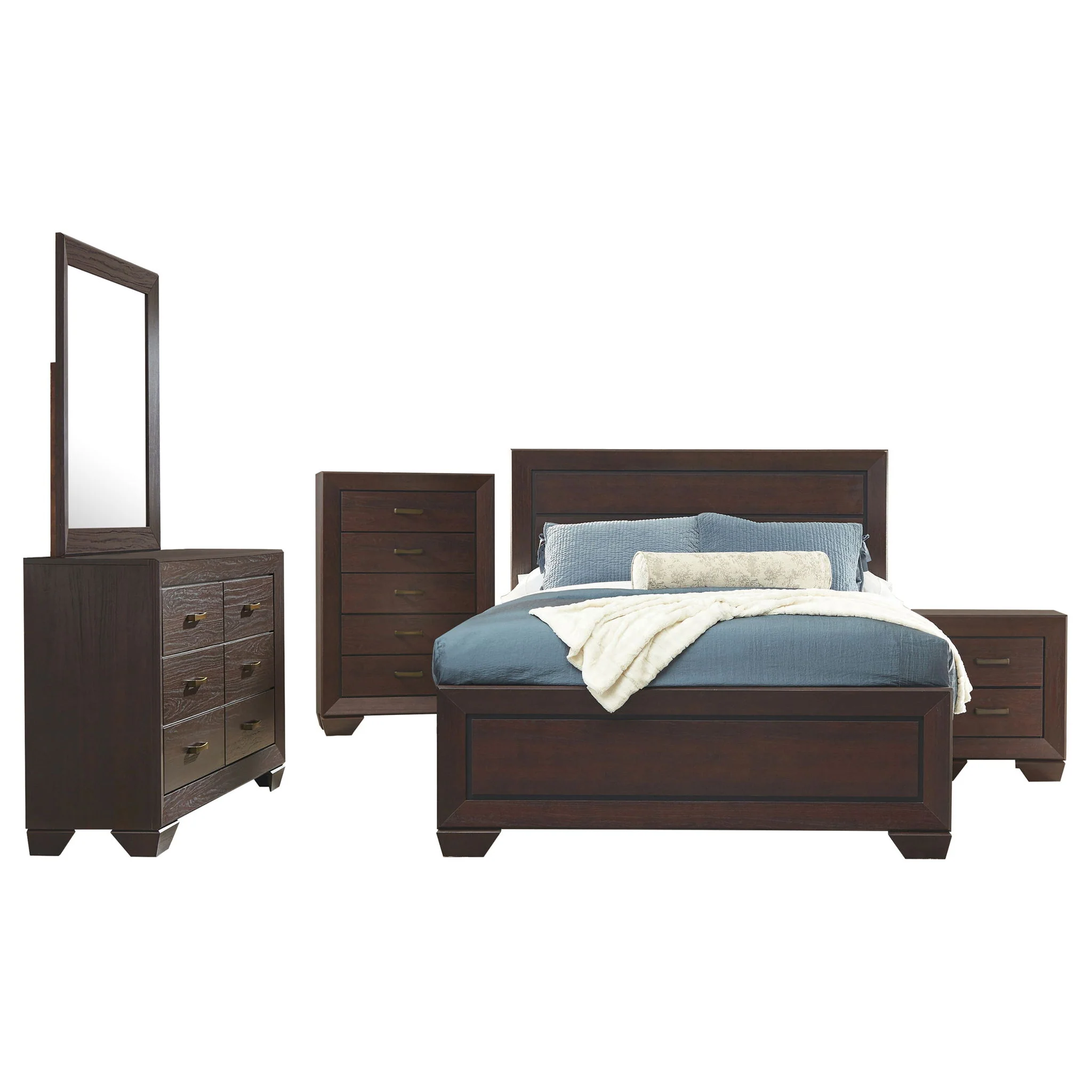 Kauffman 5-piece Queen Bedroom Set Dark Cocoa - Image 4