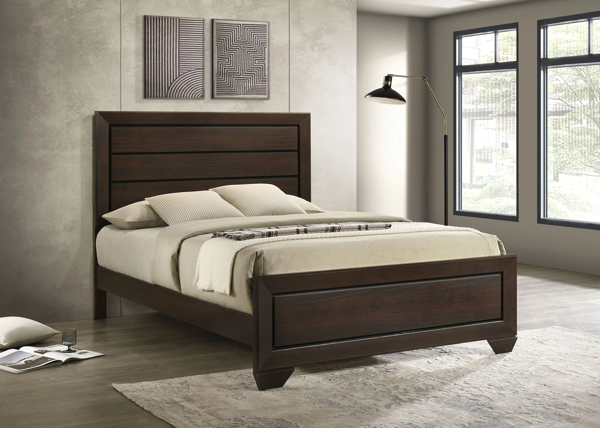 Kauffman Wood Queen Panel Bed Dark Cocoa - Image 4