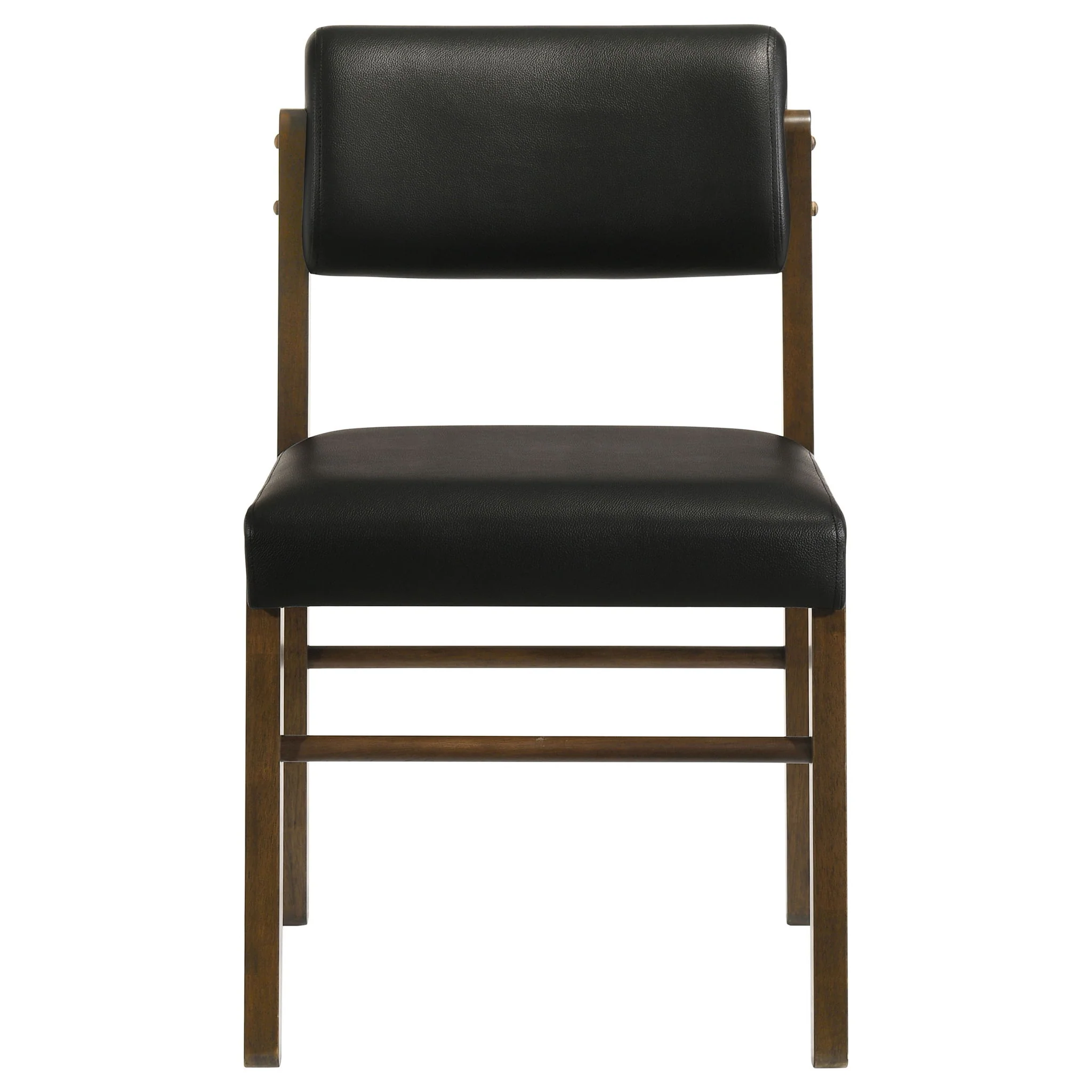Kehoe Upholstered Dining Side Chair Black and Walnut (Set of 2) - Image 2