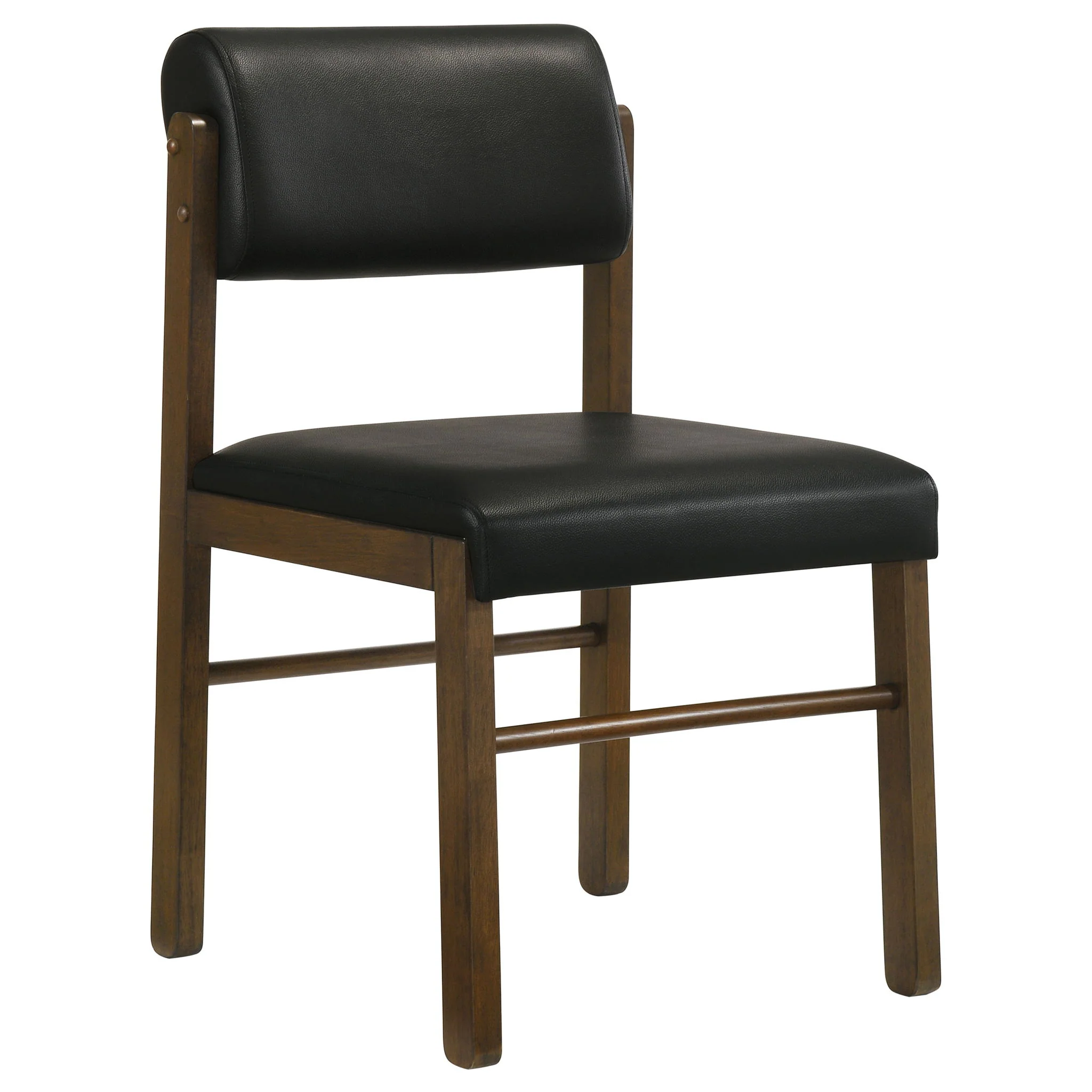 Kehoe Upholstered Dining Side Chair Black and Walnut (Set of 2) - Image 3