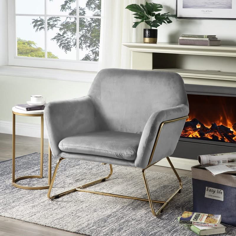 Keira - Accent Chair With Metal Base - Image 2