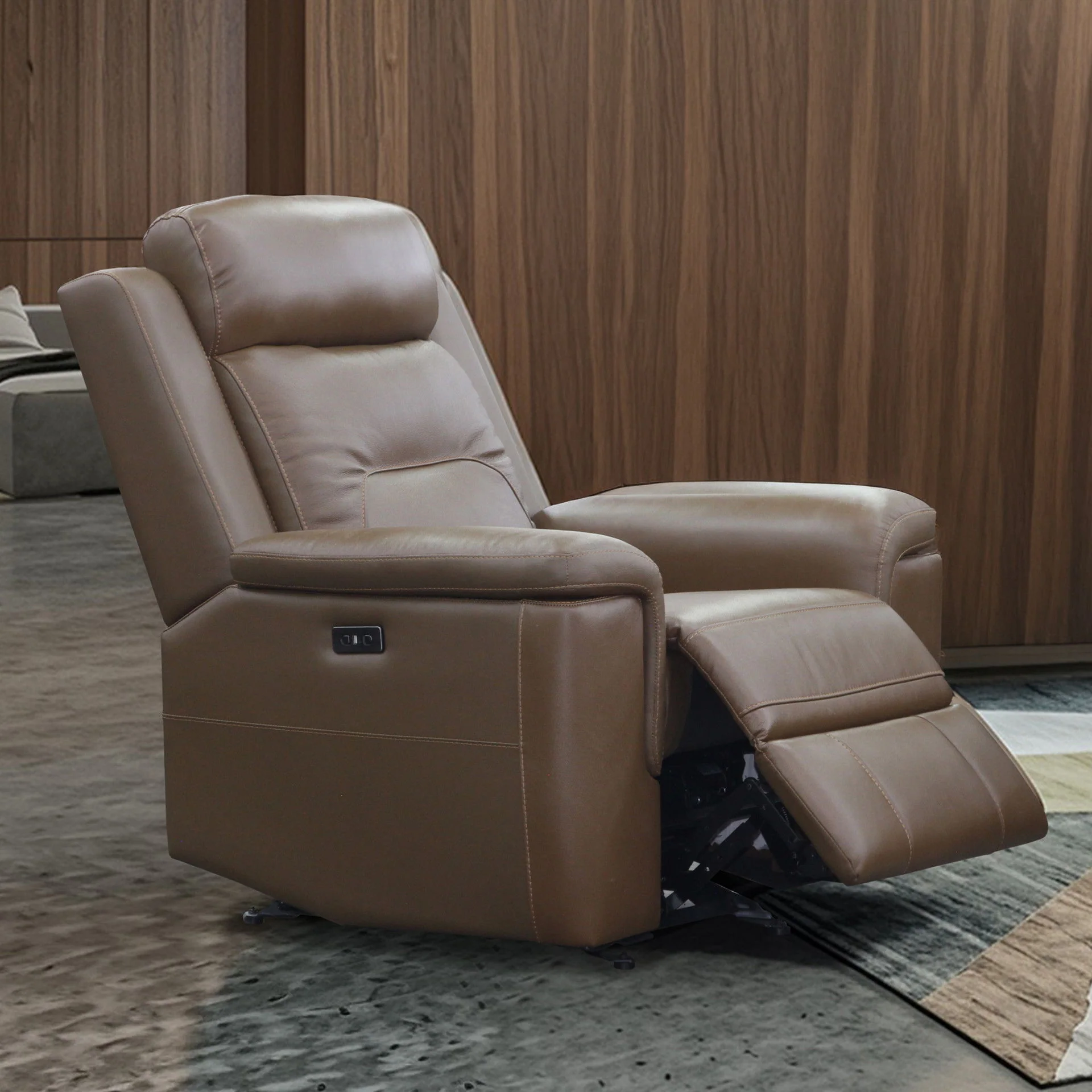 Keldon - Glider Recliner With Power Footrest - Brown