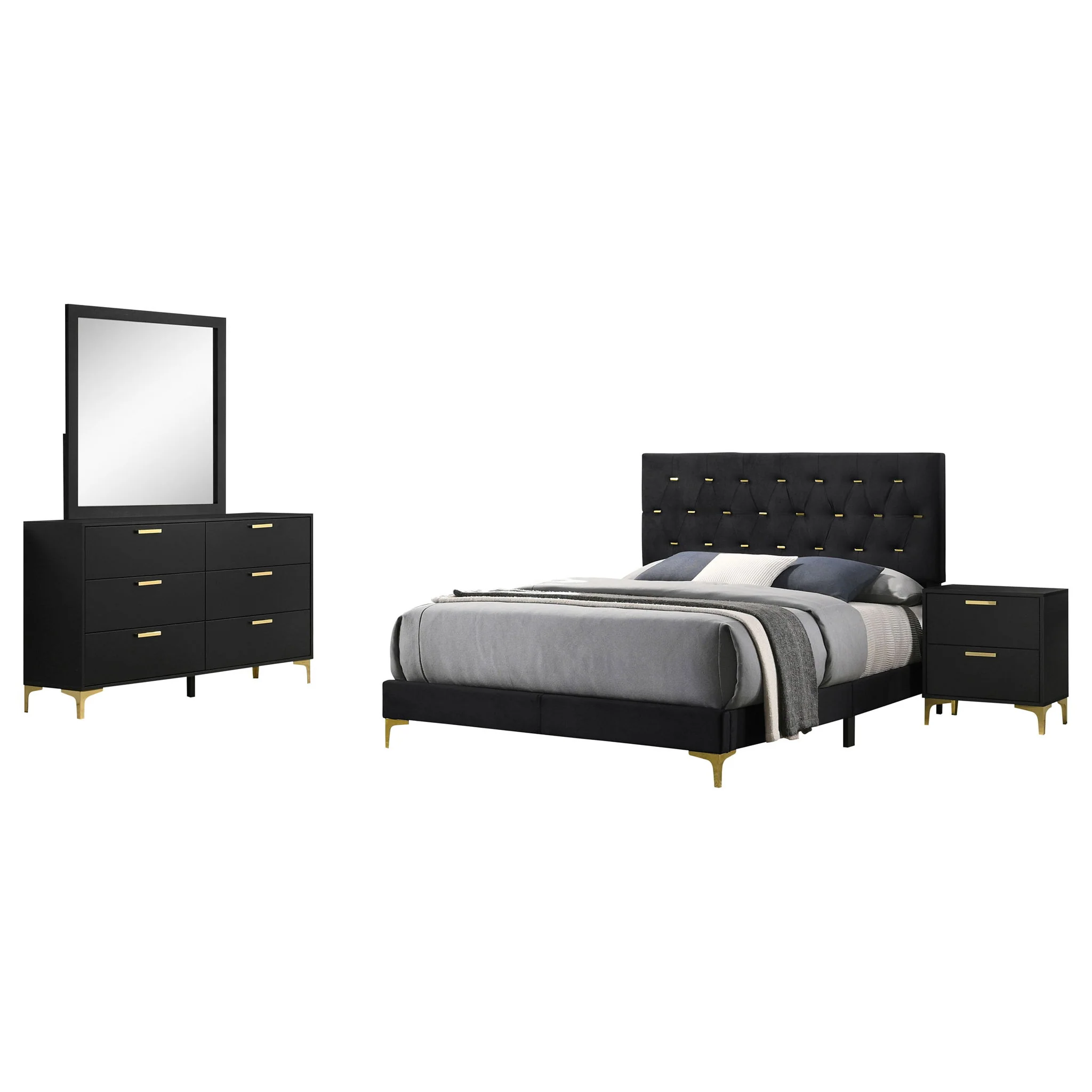 Kendall 4-piece California King Bedroom Set Black - Image 4
