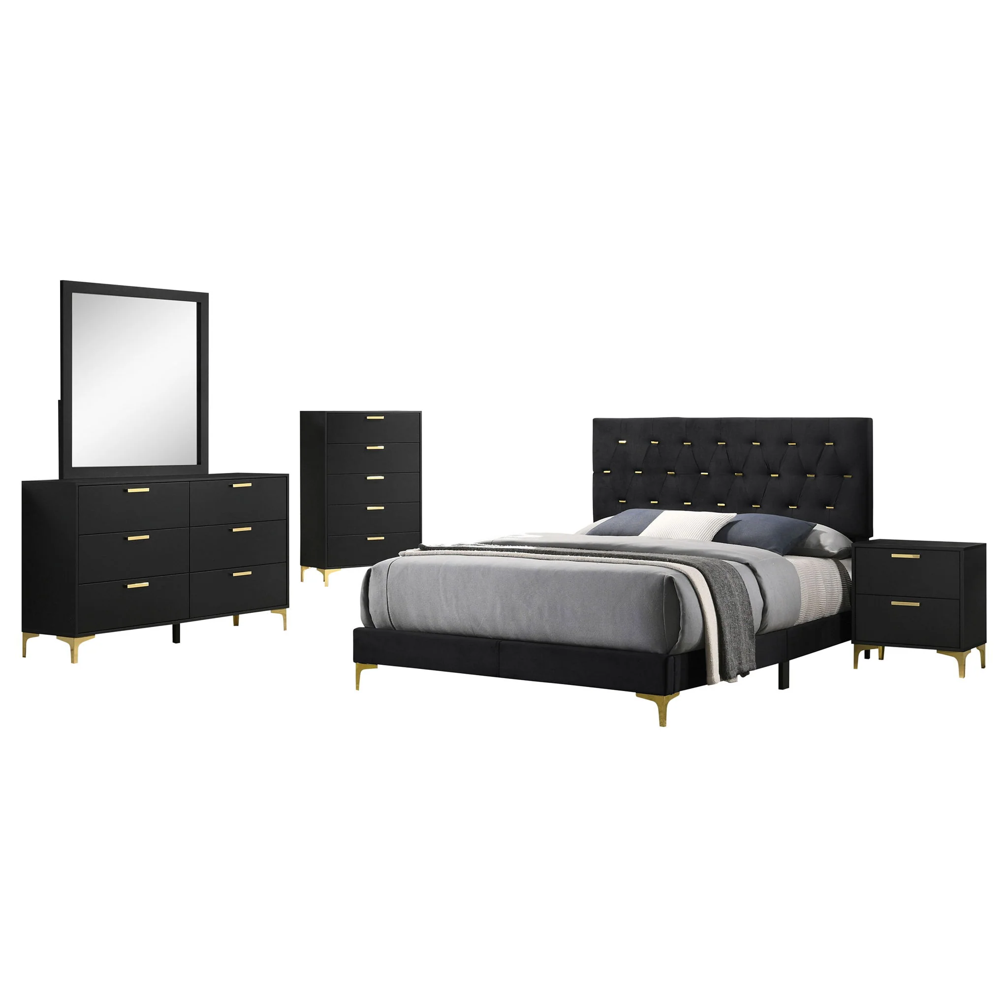 Kendall 5-piece Queen Bedroom Set Black - Image 4