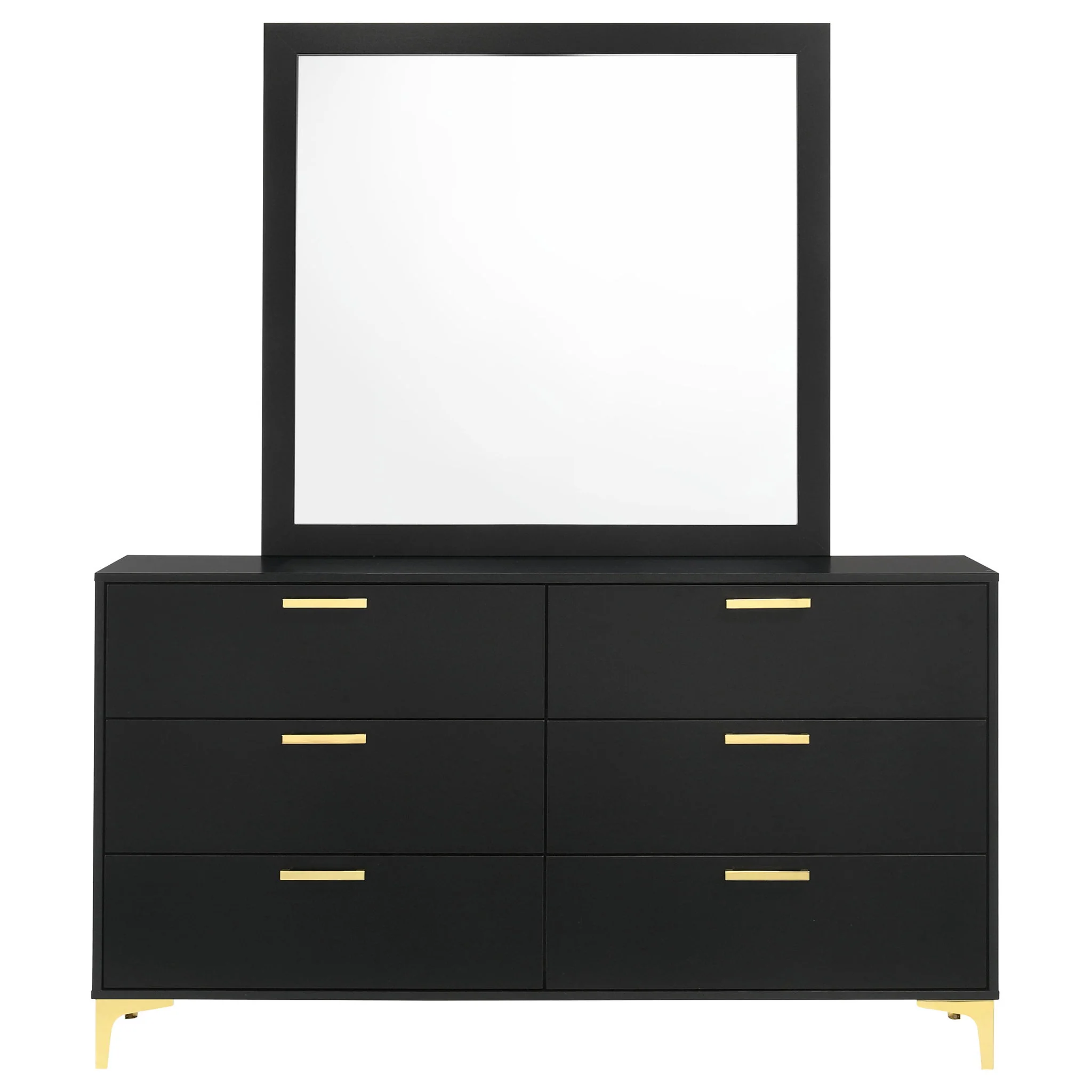 Kendall 6-drawer Dresser with Mirror Black - Image 3