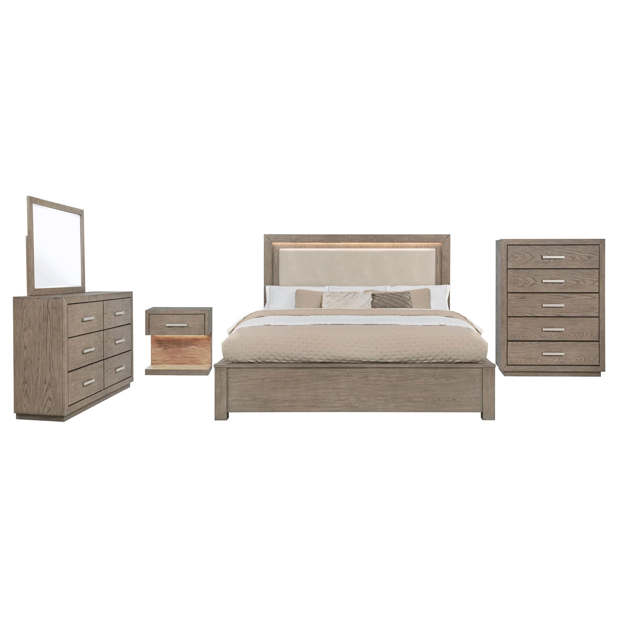 Kenora 5-piece California King Bedroom Set Barley Brown - Image 2