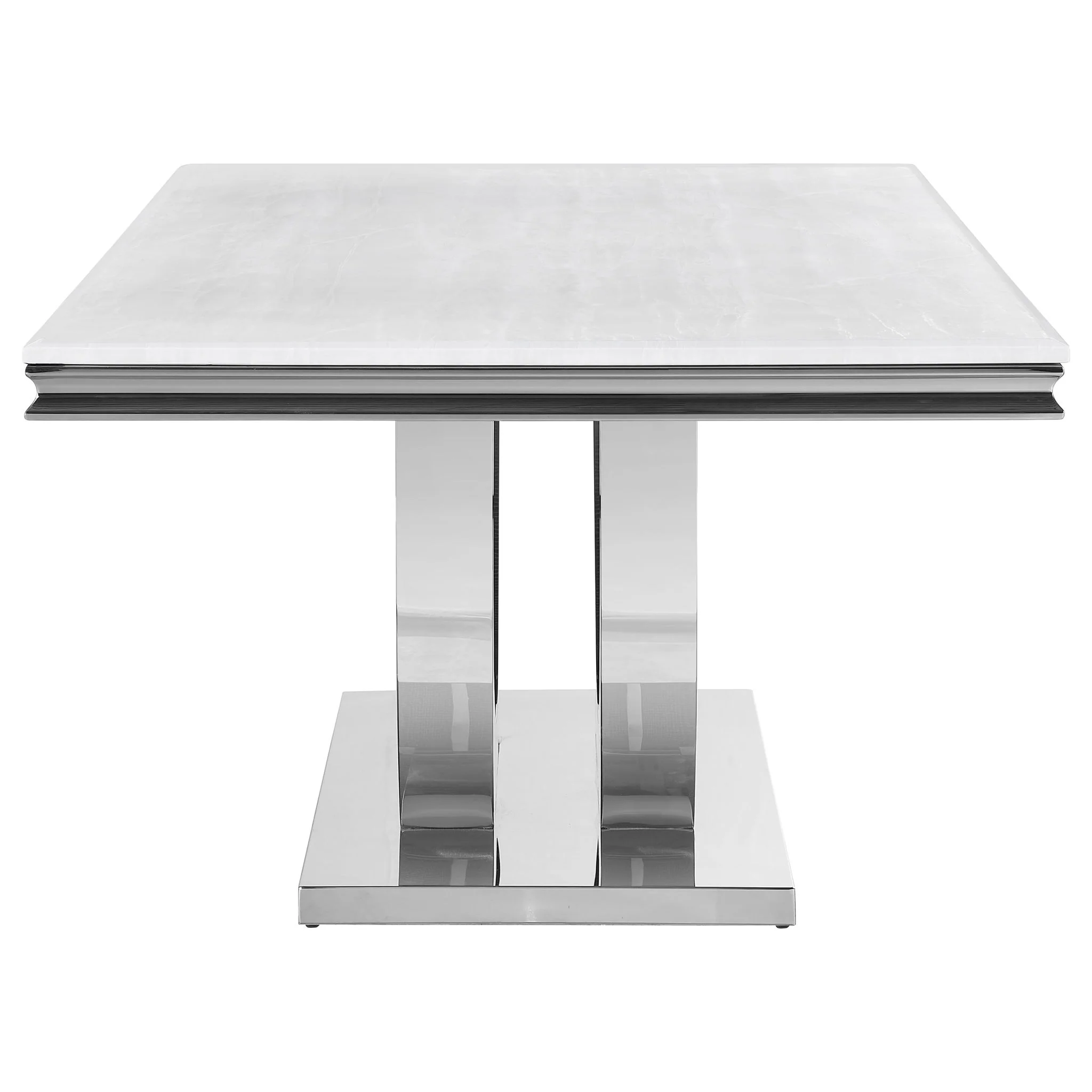 Kerwin Rectangular 71-inch Stone Top Dining Table White - Image 3