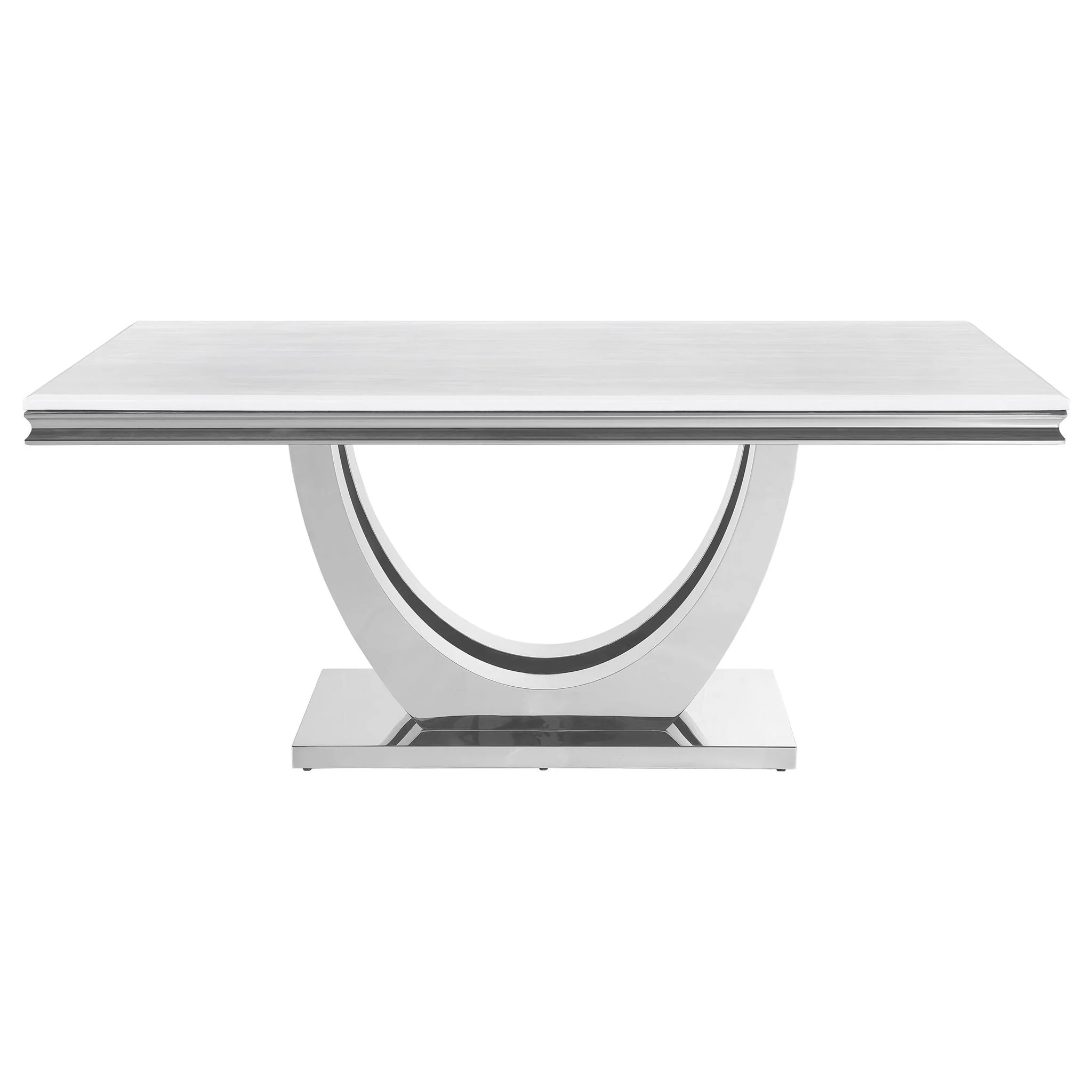 Kerwin Rectangular 71-inch Stone Top Dining Table White - Image 4