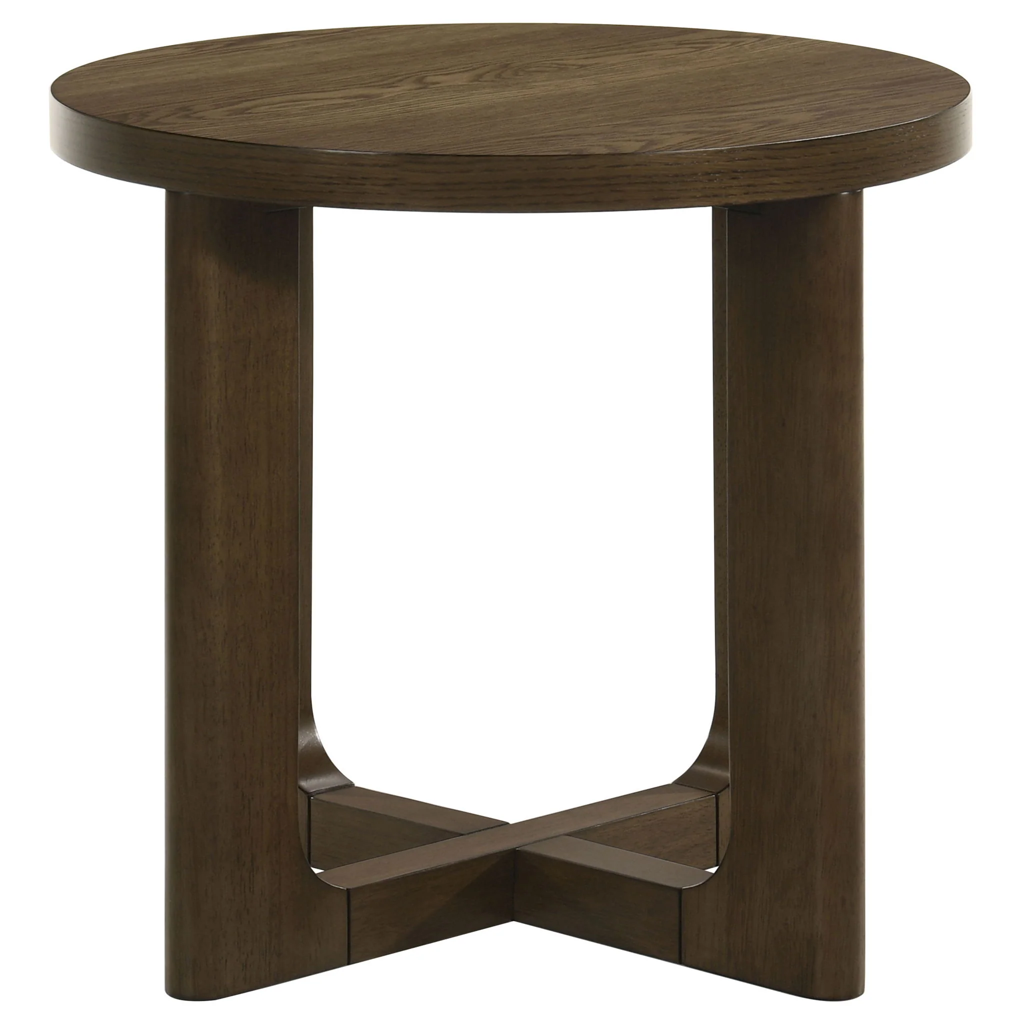 Kessler 2-piece Round Sculptural Wood Coffee Table Set Brown - Image 3