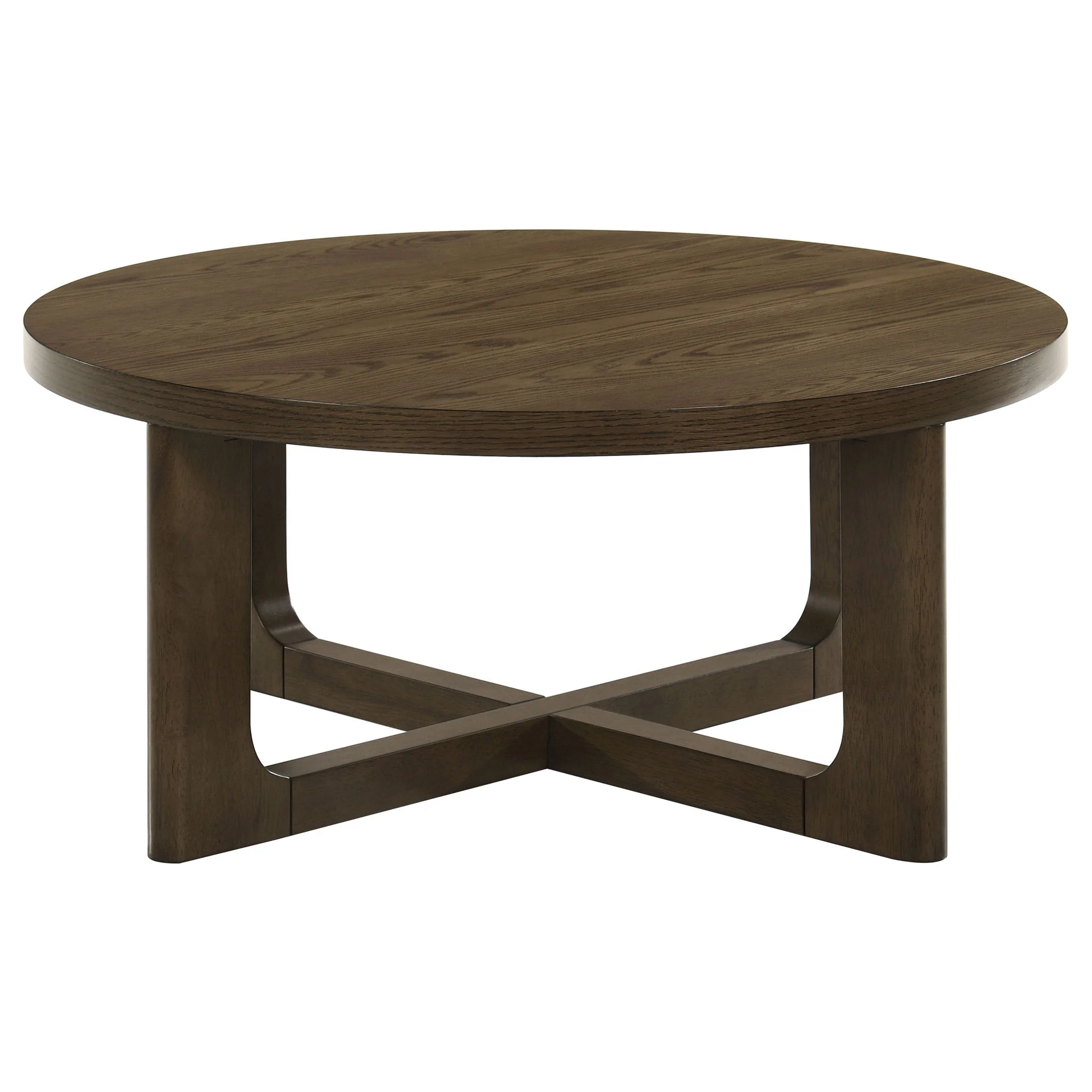 Kessler Round Sculptural Wood Coffee Table Brown - Image 2