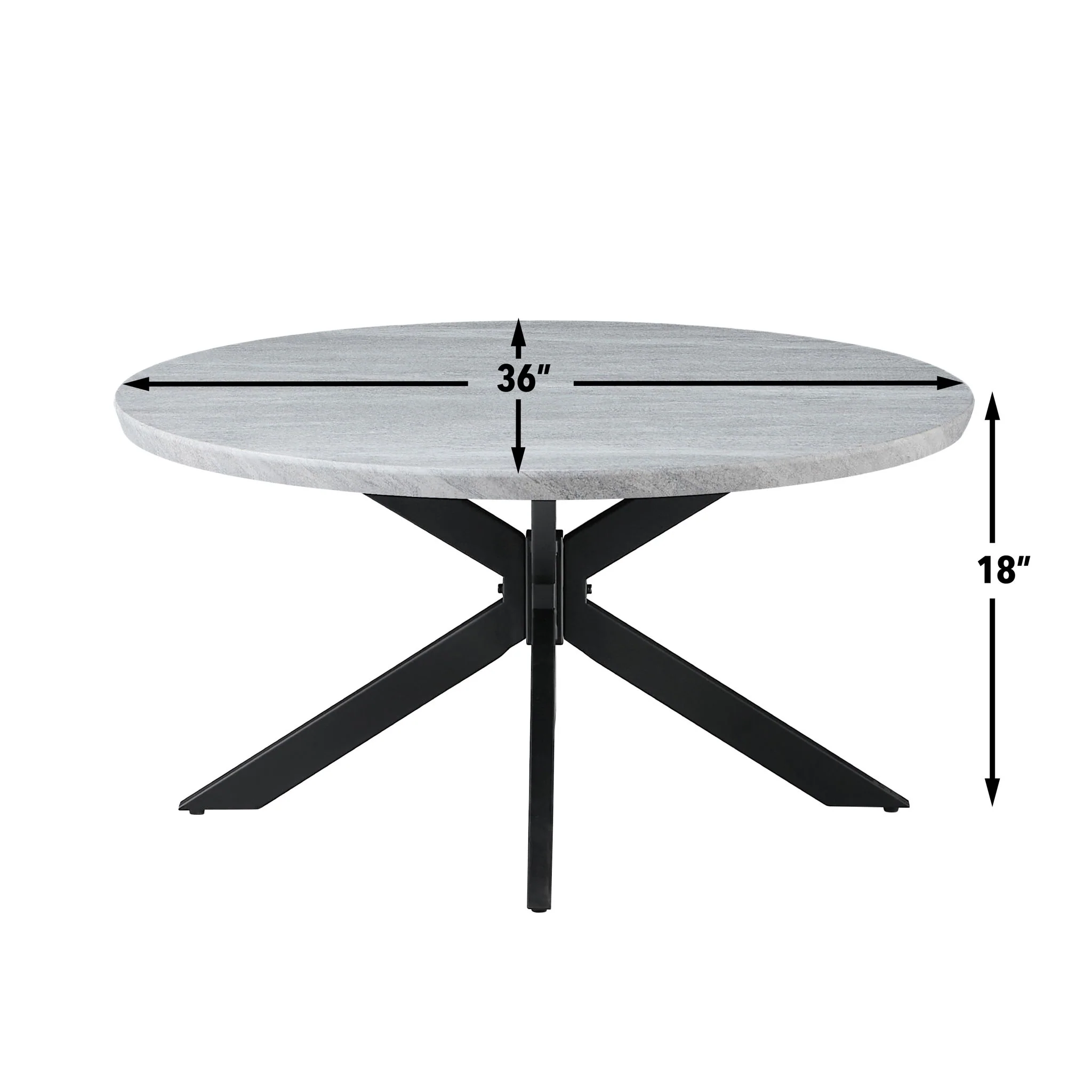 Keyla - 3 Piece Faux Marble Table Set - Gray - Image 3