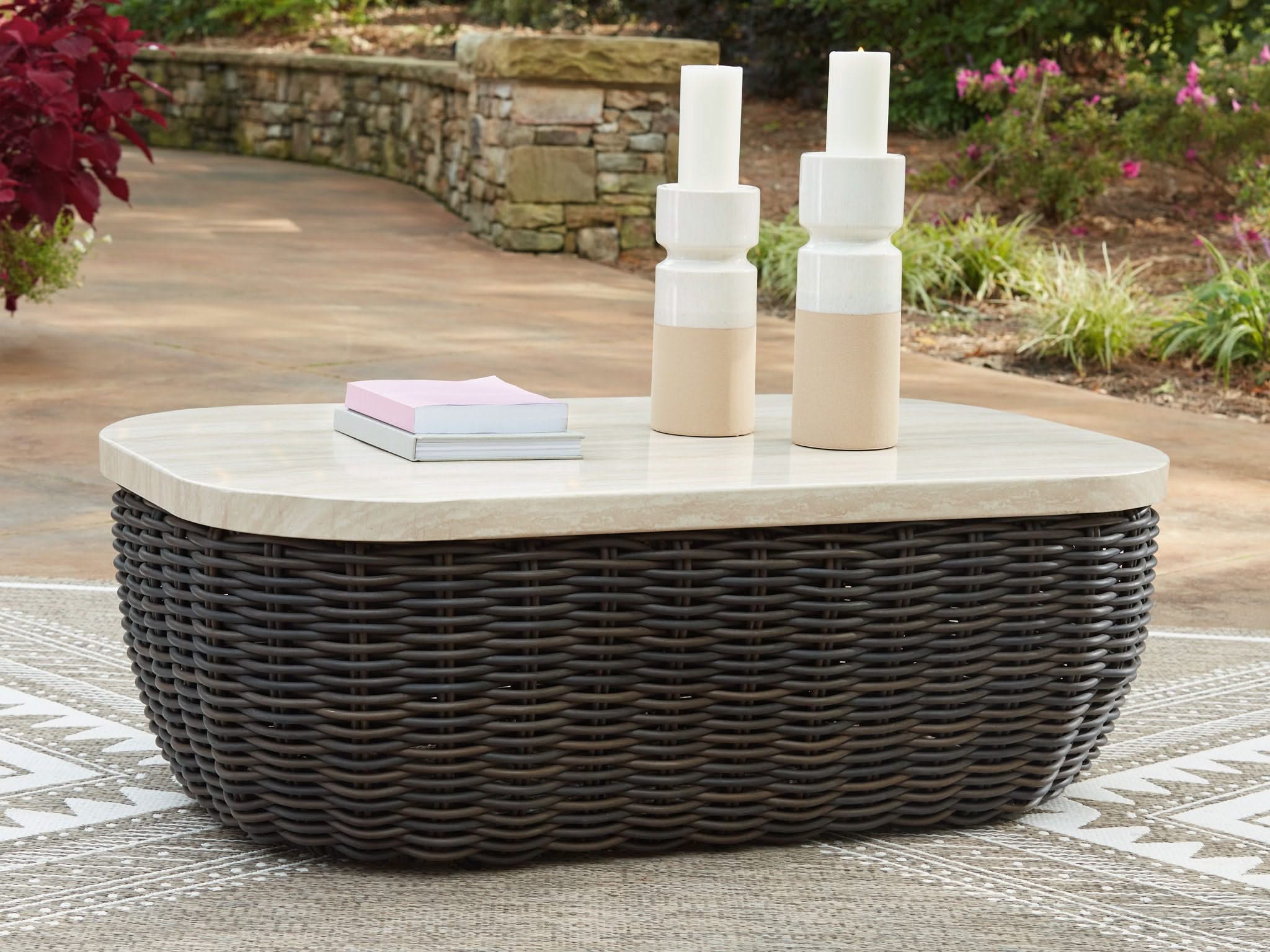 Kimora - Rectangular Cocktail Table - Beige / Dark Brown - Image 4
