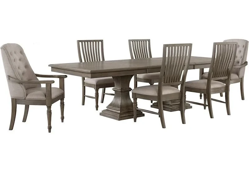 Kings Court Traditional Dining Side Chair with Upholstered Seat and Carved Wood Frame - Image 2