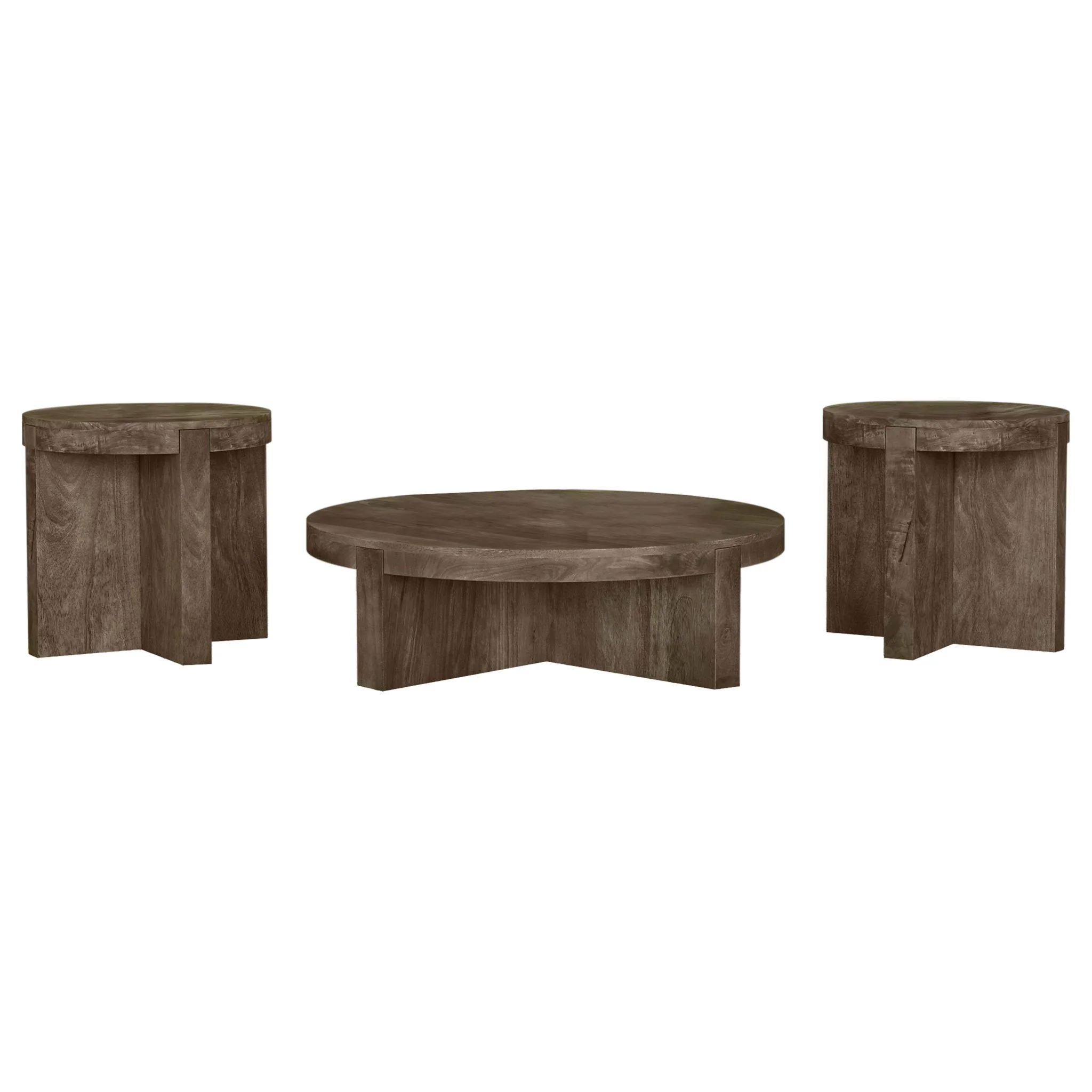 Kinkaid 3-piece Solid Wood Coffee and End Table Set Brown - Image 3