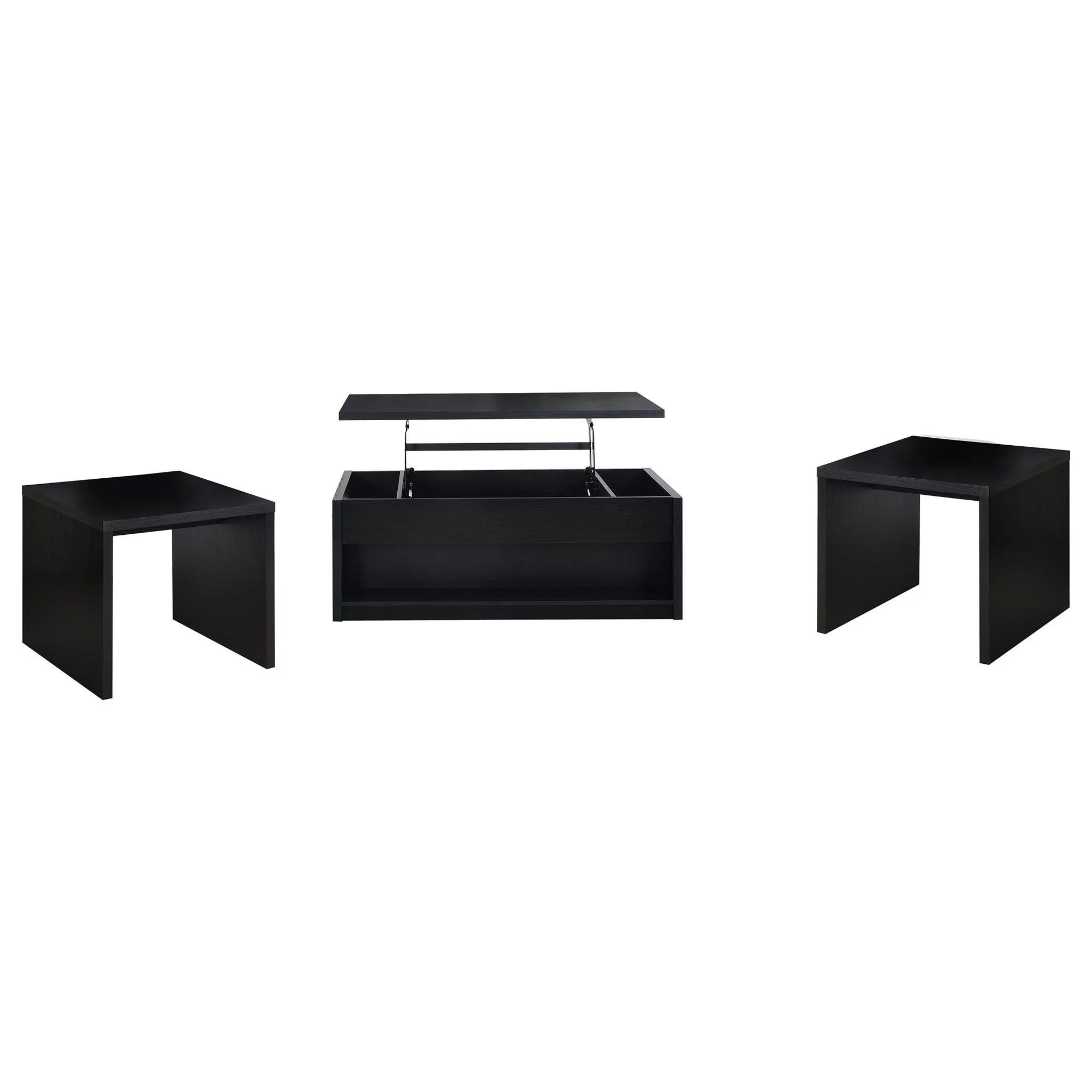 Knapp 3-piece Lift Top Coffee Table Set Black - Image 3