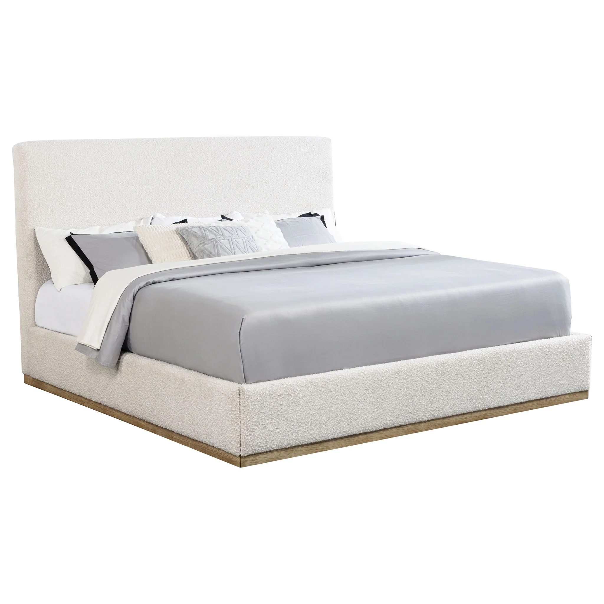 Knox Upholstered EASTERN KING Panel Bed Cream - Image 4