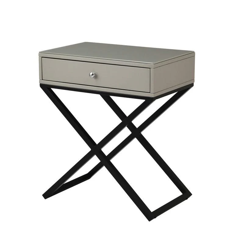 Koda - End Side Table Nightstand, Drawer And Cross Base - Image 4