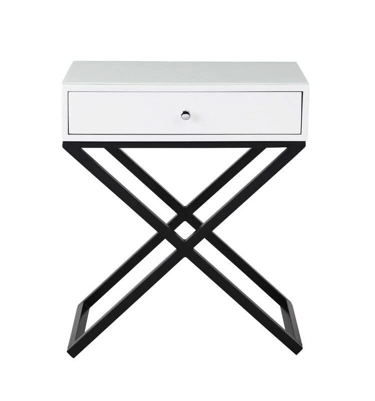 Koda - End Side Table Nightstand, Drawer And Cross Base - Image 5