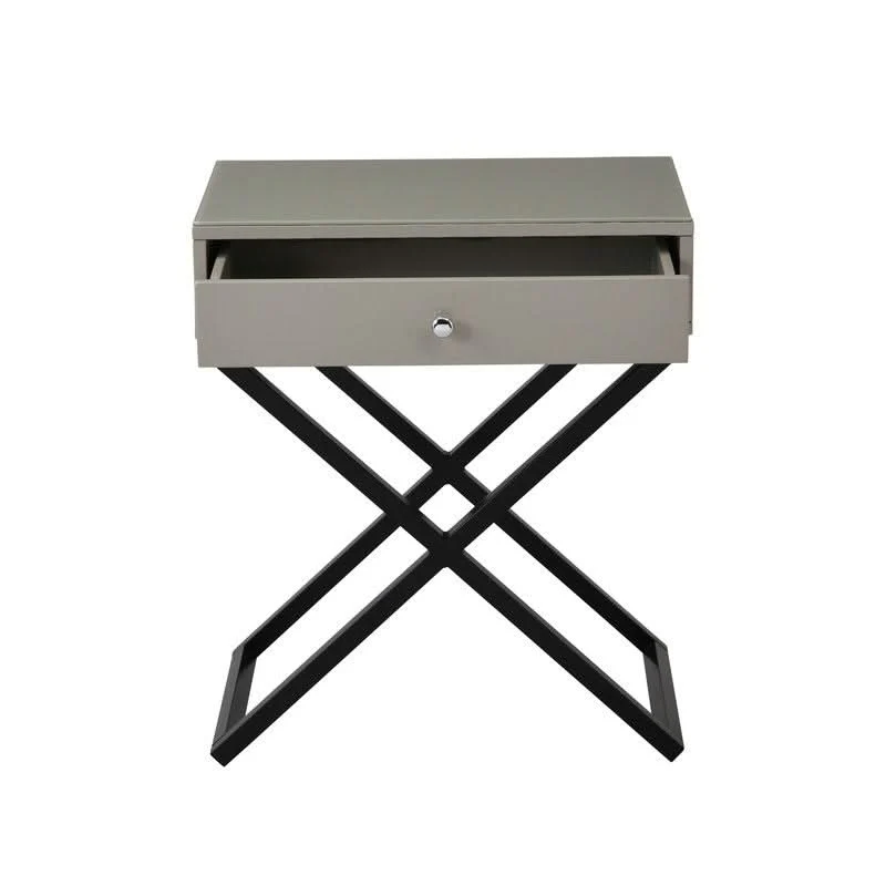 Koda - End Side Table Nightstand, Drawer And Cross Base - Image 6