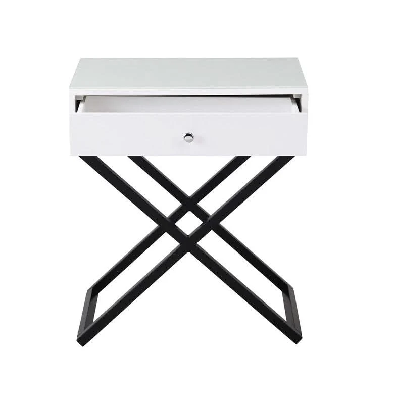 Koda - End Side Table Nightstand, Drawer And Cross Base - Image 8