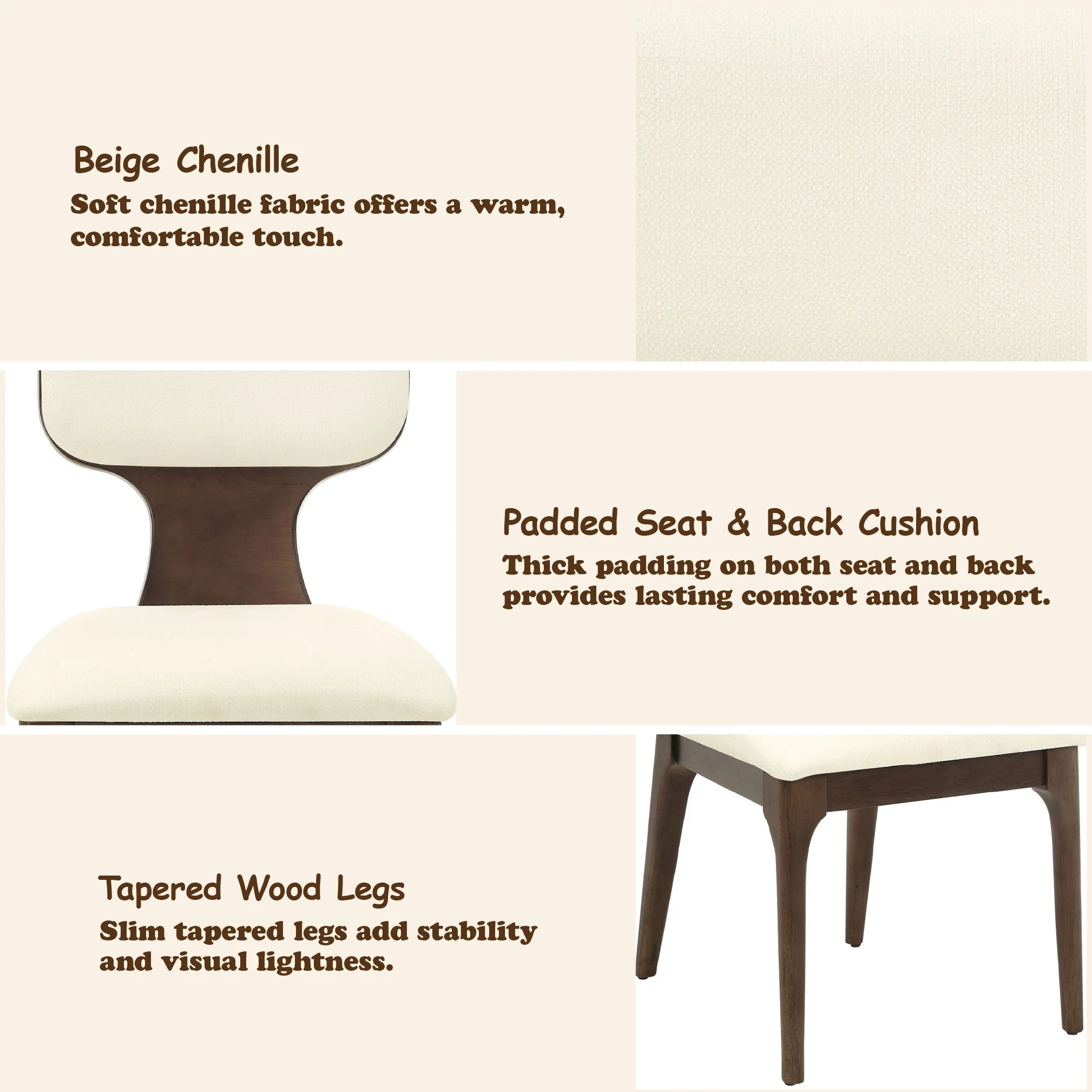 Koen - Side Chair (Set of 2) - Beige / Brown Oak - Image 2