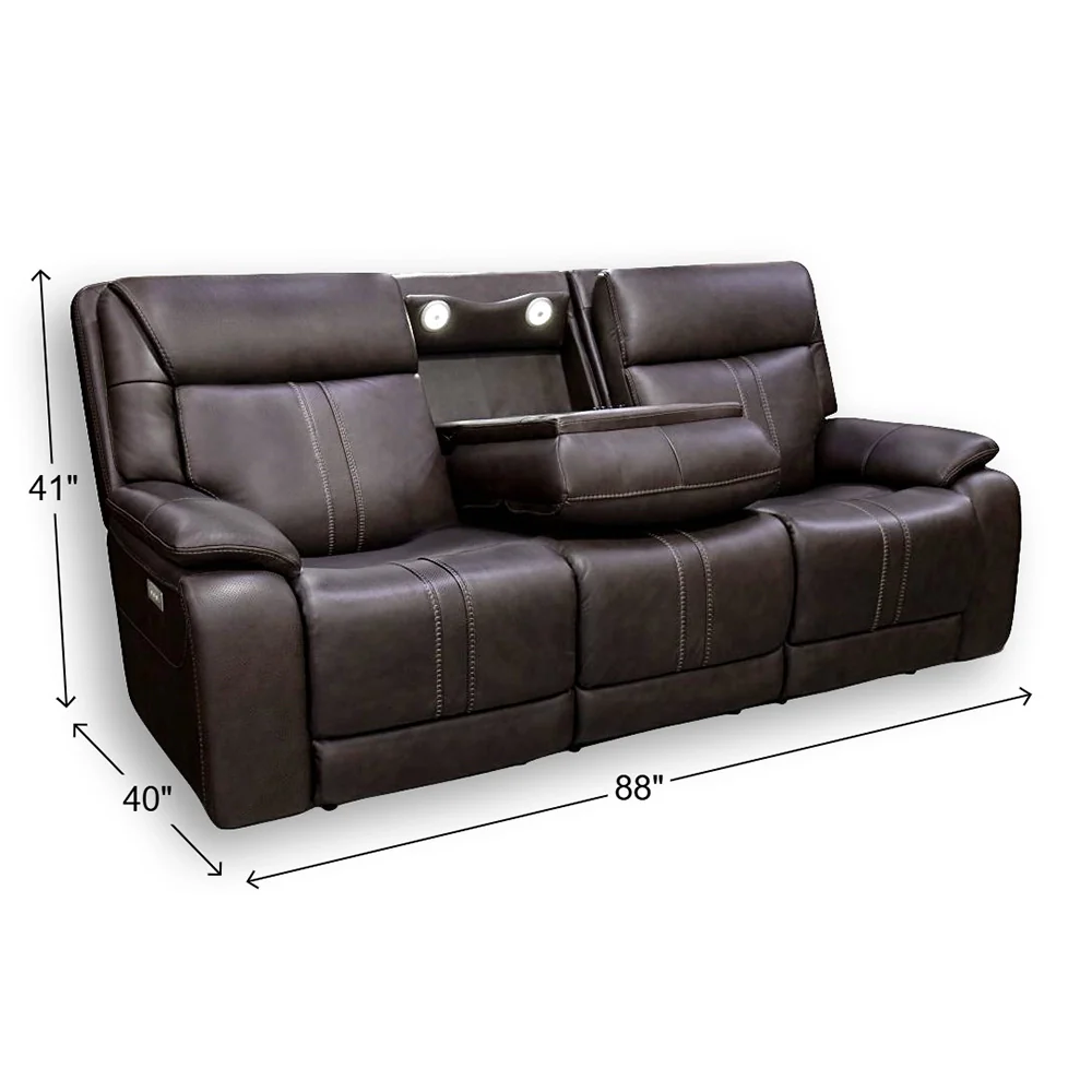 Moto Motion Kona Earth Brown Leather Power Reclining Living Room Set with Immersive Sound and Zero Gravity Triple Power - Image 7