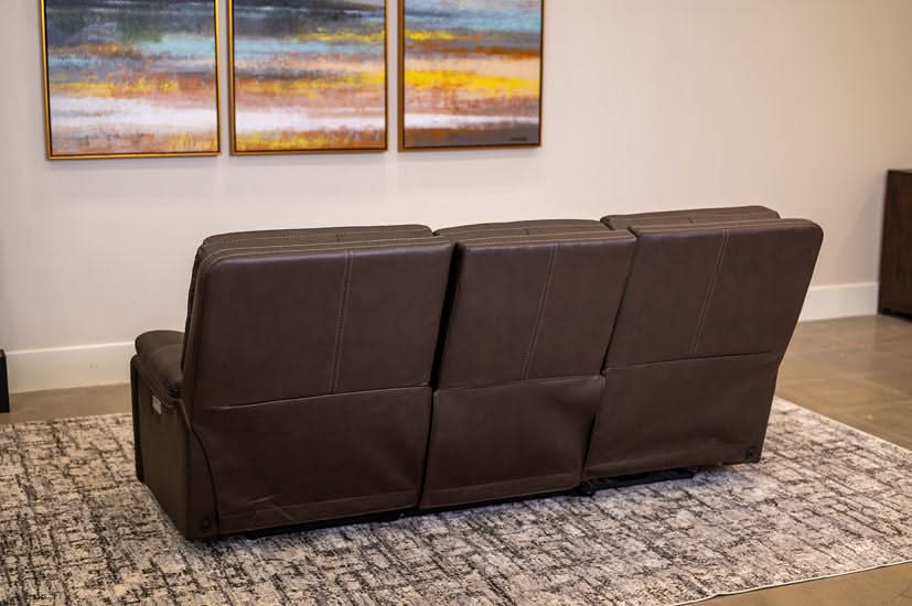 Moto Motion Kona Earth Brown Leather Power Reclining Sofa with Immersive Sound Zero Gravity Triple Power Heated Seats and Massage - Image 12