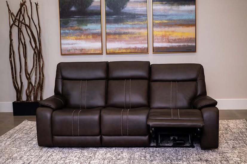 Moto Motion Kona Earth Brown Leather Power Reclining Sofa with Immersive Sound Zero Gravity Triple Power Heated Seats and Massage - Image 9