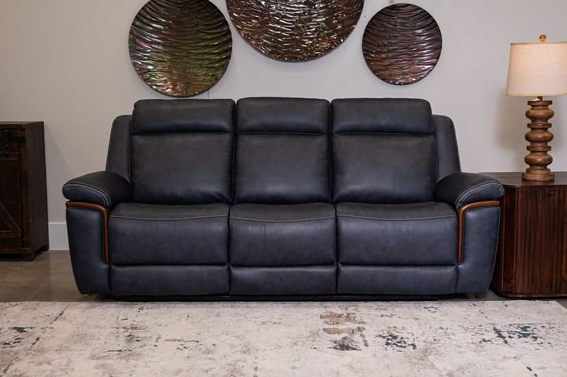 Kyle Navy Blue Leather Zero Gravity Power Reclining Living Room Set with Power Headrests - Image 5