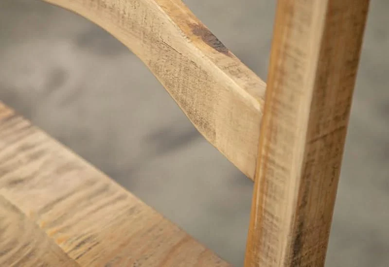 La Grange Weathered Wood Ladder-Back Dining Chair - Image 2