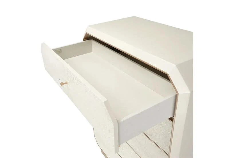 La Rachelle Medium Champagne 5 Drawer Chest with Starburst Veneer Design - Image 3