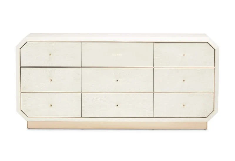 La Rachelle Medium Champagne 6-Drawer Dresser with Velvet-Lined Storage - Image 2