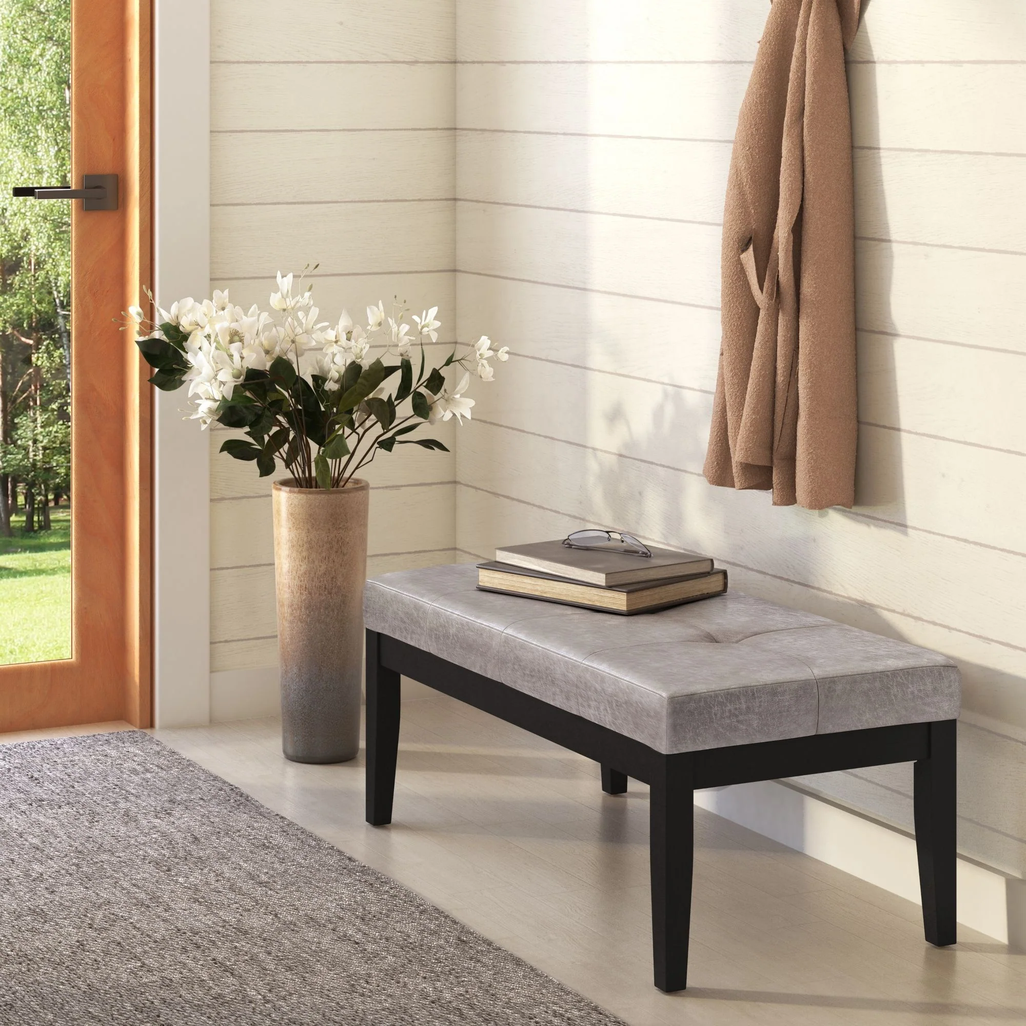 Lacey - Upholstered Tufted Ottoman Bench - Image 8