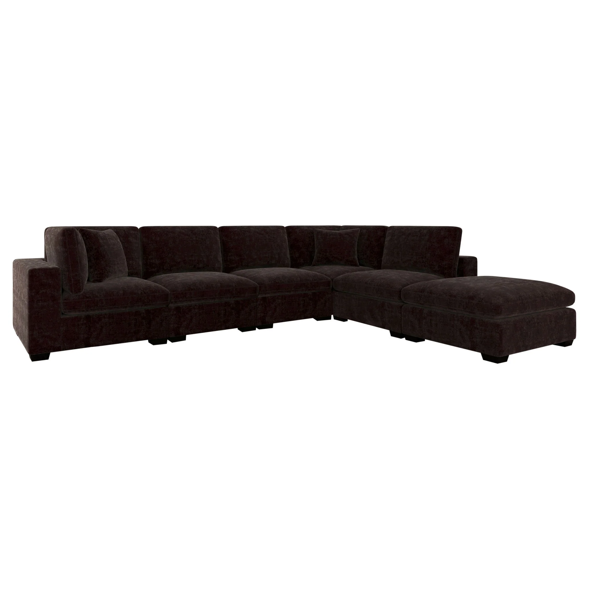 Lakeview 6-piece Upholstered Modular Sectional Chocolate - Image 2