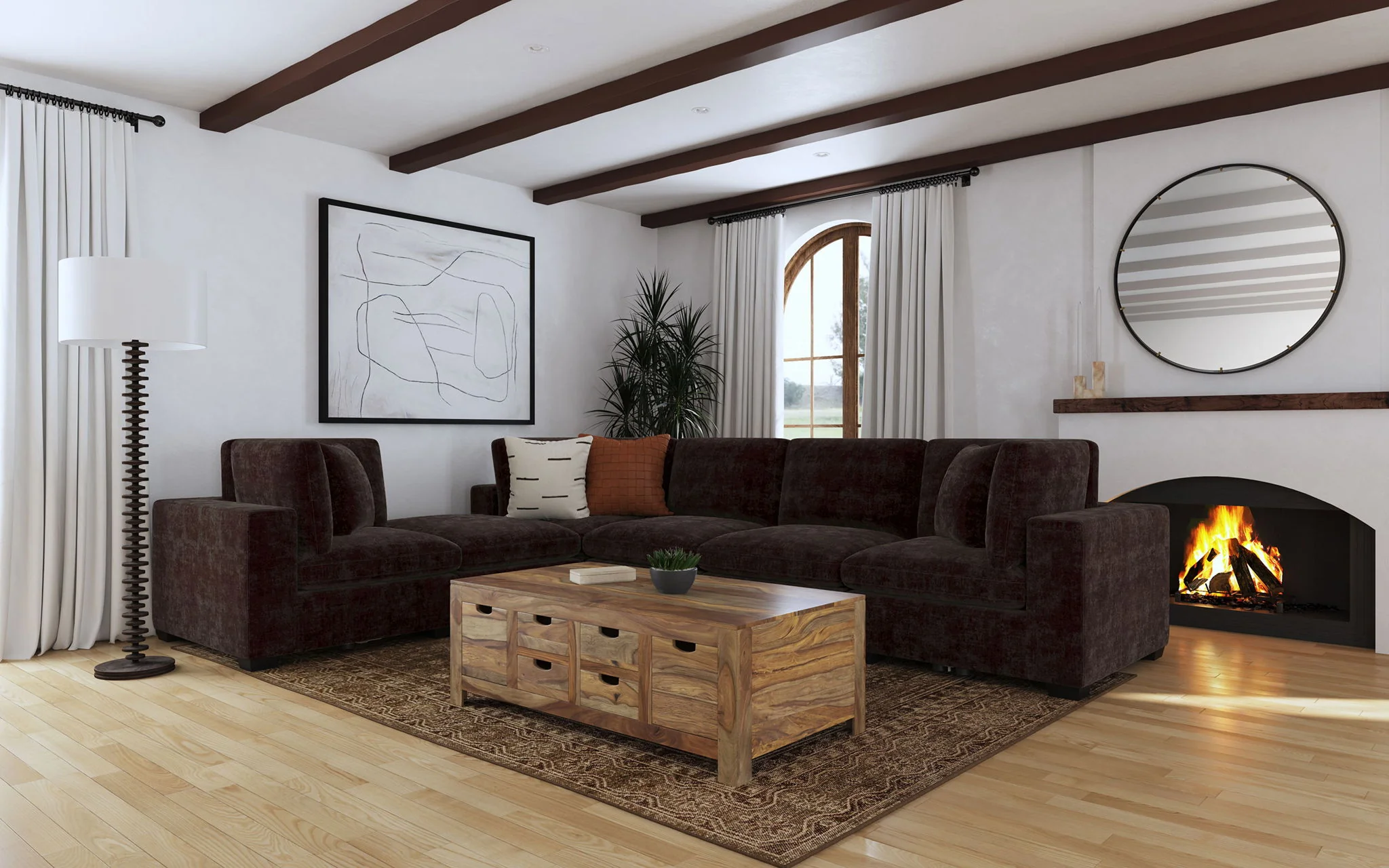 Lakeview 6-piece Upholstered Modular Sectional Chocolate - Image 3