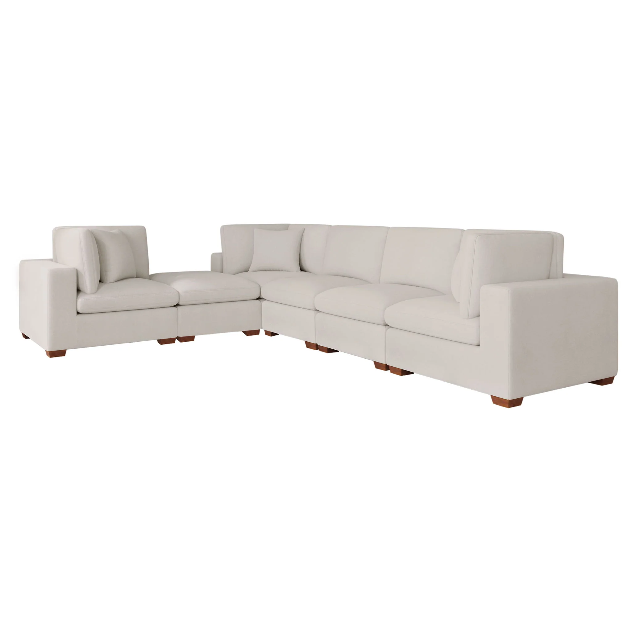 Lakeview 6-piece Upholstered Modular Sectional Sofa Ivory - Image 3