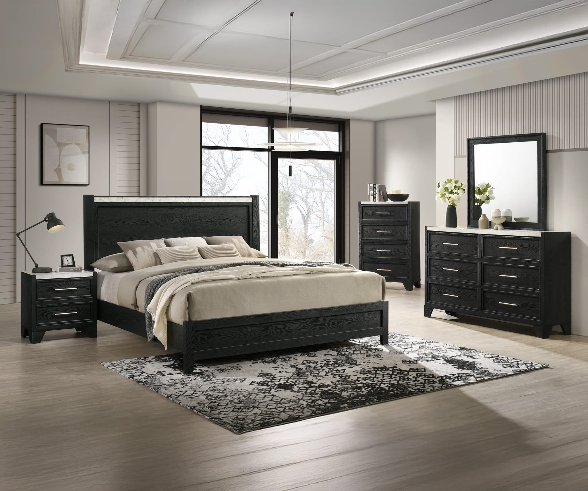 Lamar - King 5 Piece Bedroom Set - Black