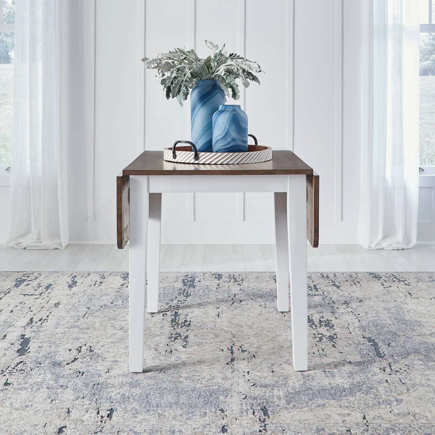 Landale - Drop Leaf Table - Chestnut & White - Image 4